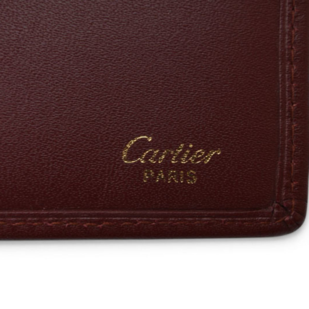 Cartier Must Bordeaux Leather Long Wallet (Bi-Fold) (Pre-Owned)