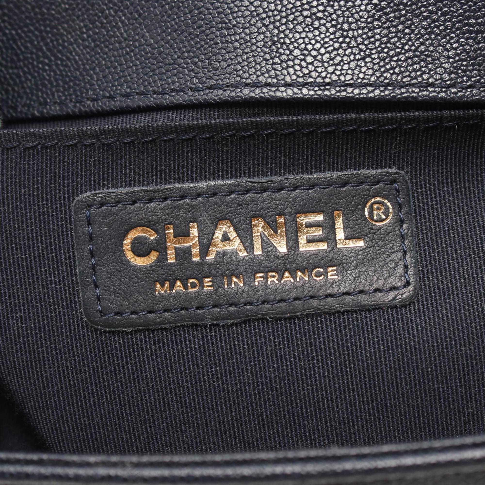 Chanel Navy Leather Shoulder Bag (Pre-Owned)