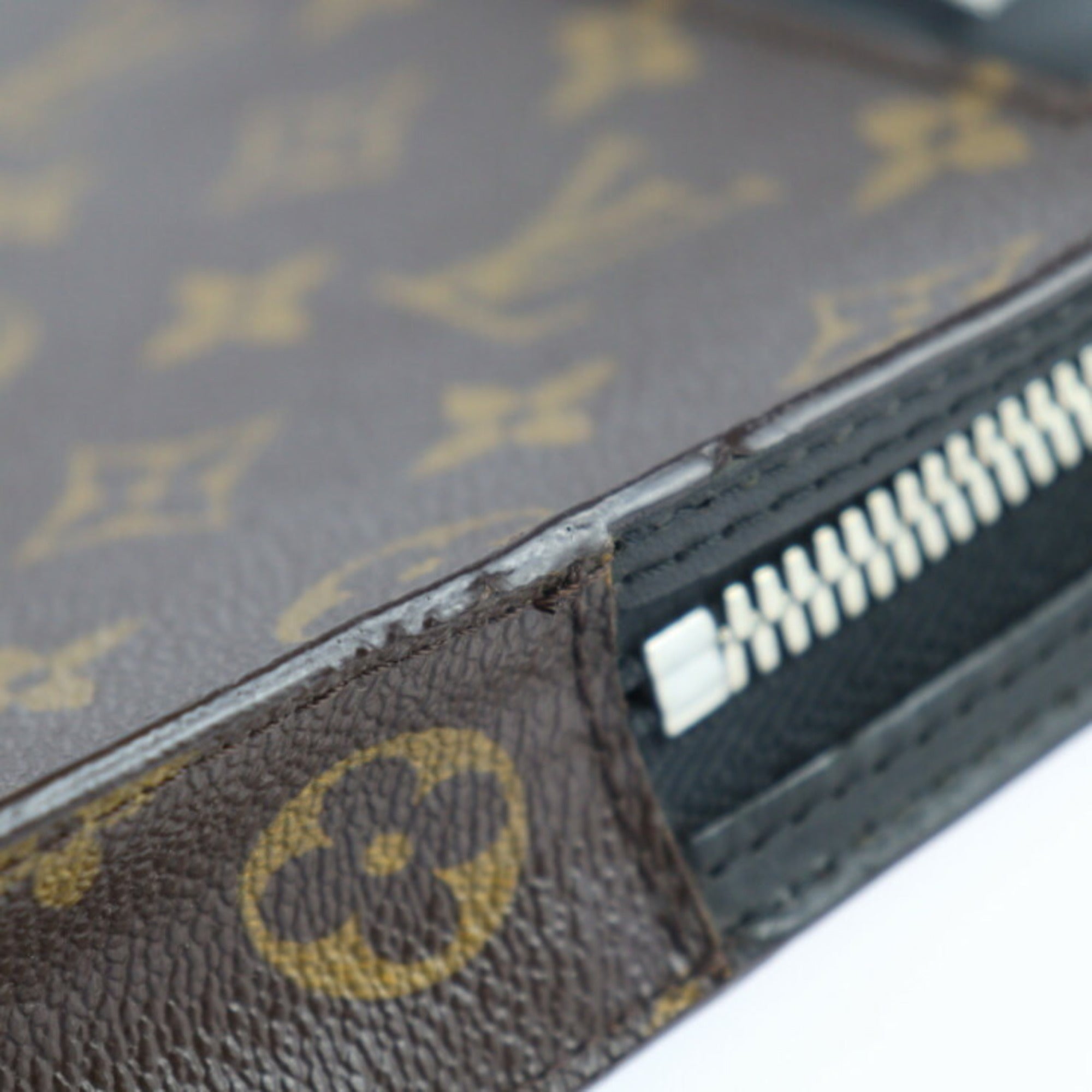 Louis Vuitton Black Brown Pvc Leather Clutch Bag Handbag (Pre-Owned)