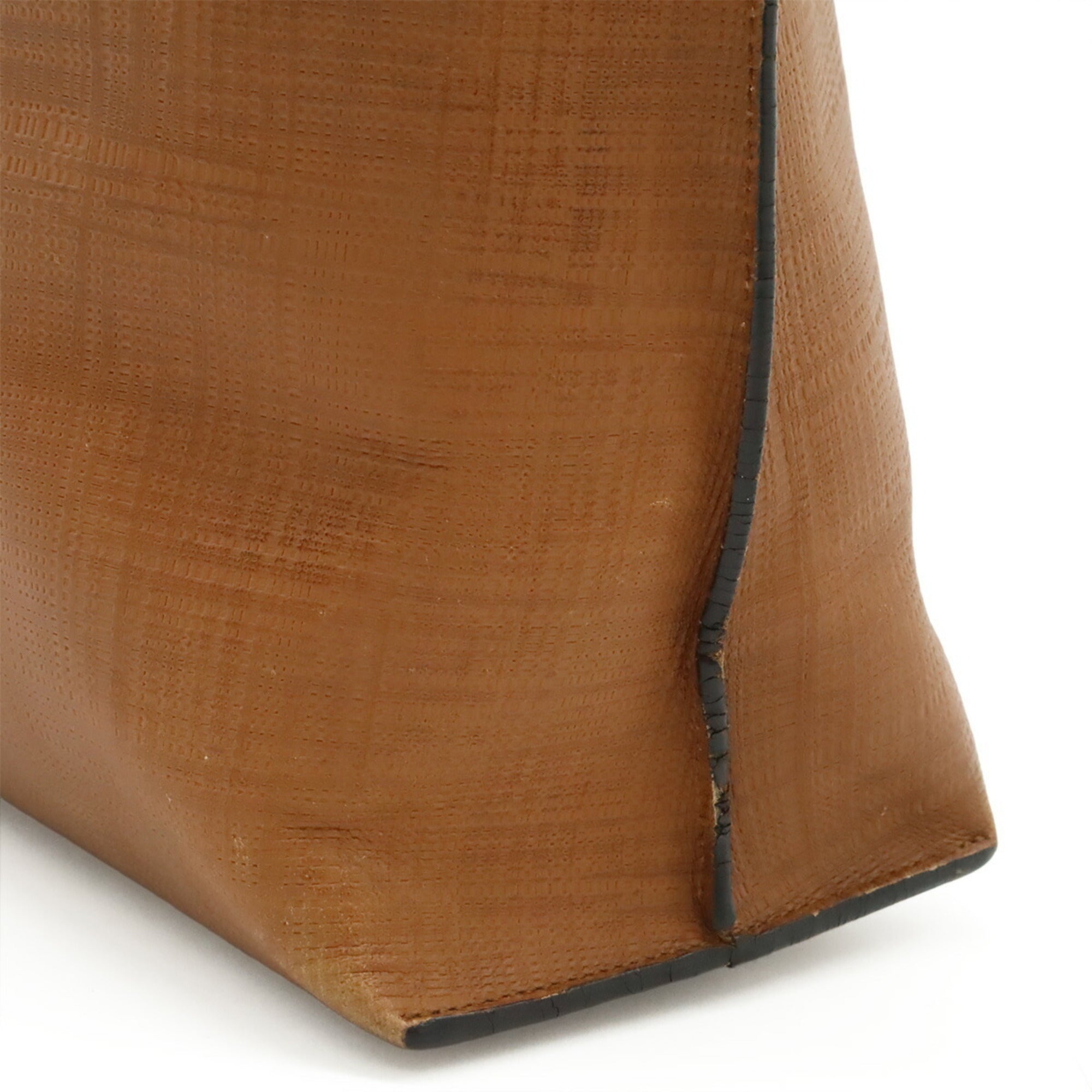 Loewe Linen Brown Leather Shoulder Bag Tote Bag (Pre-Owned)