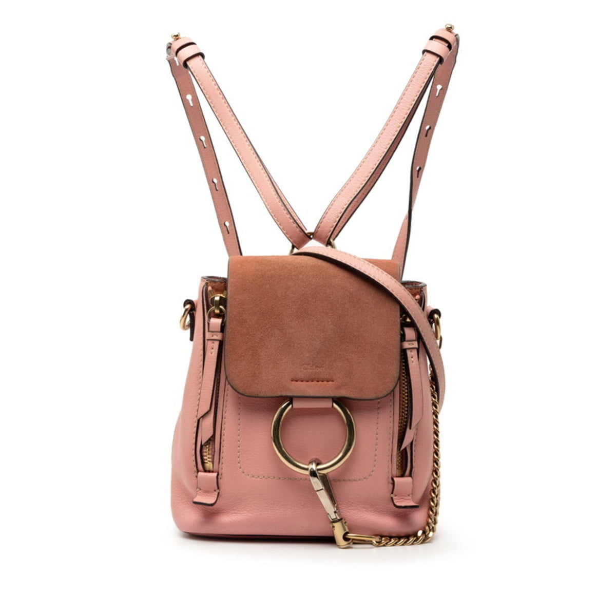 Chloé Pink Suede Leather Backpack Handbag (Pre-Owned)