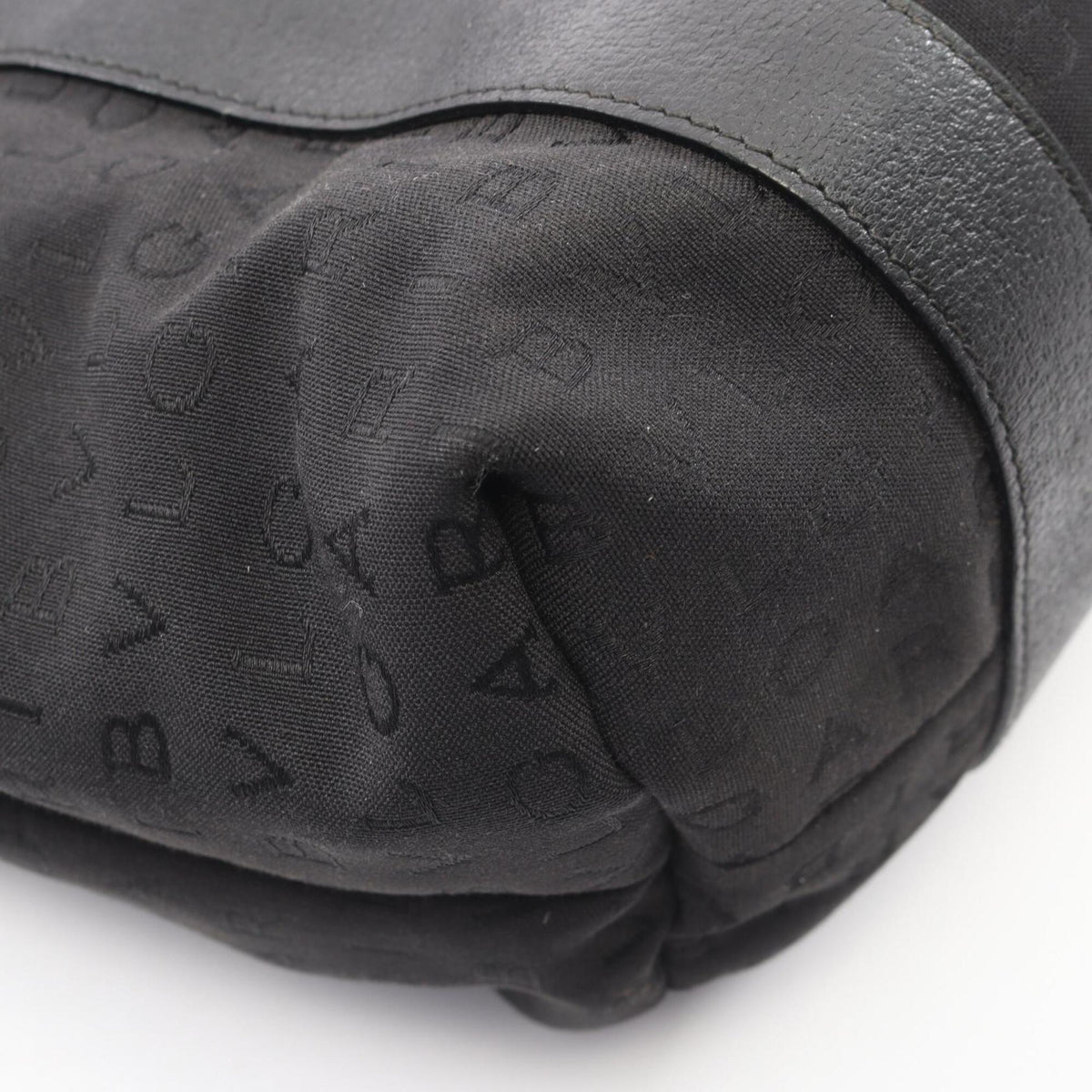 Bvlgari Black Canvas Leather Handbag Tote Bag (Pre-Owned)