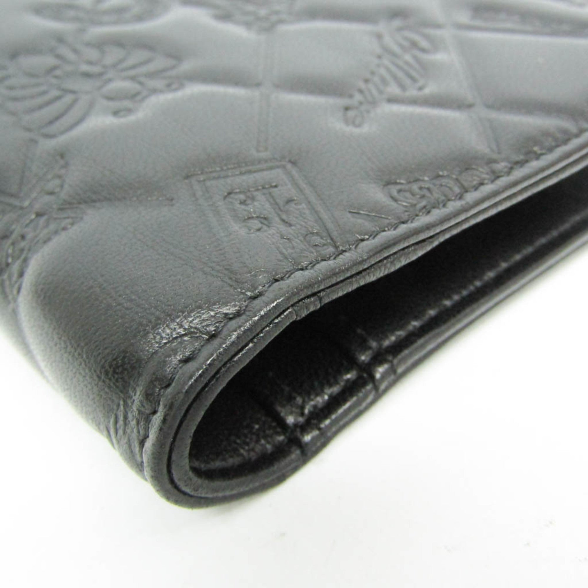 Chanel Lucky Symbols Yen Wallet Embossed Quilted Leather Black Leather Wallets Accessory (Pre-Owned)