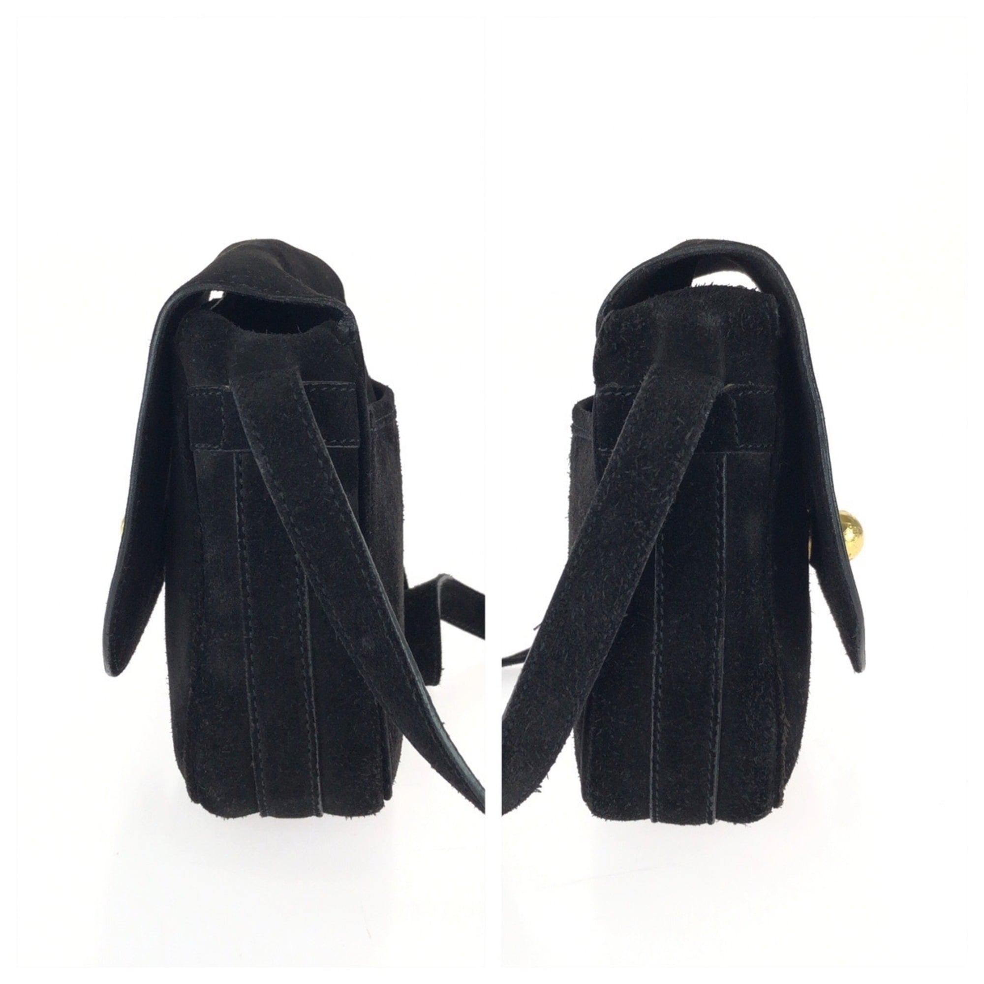 Celine Black Suede Pochette Shoulder Bag (Pre-Owned)