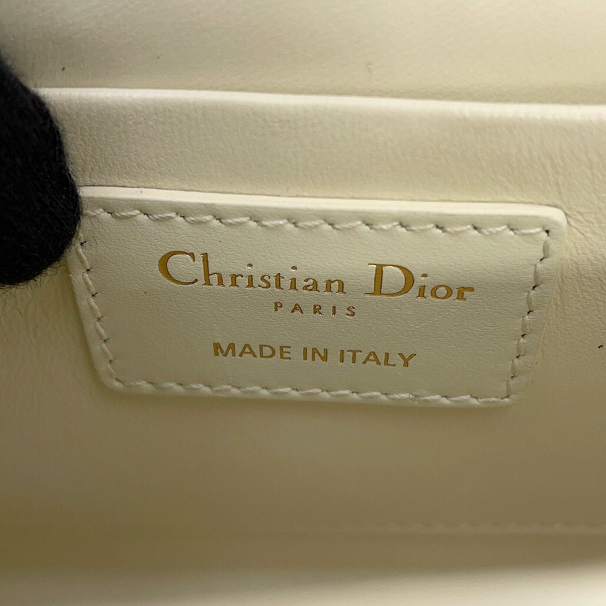 Christian Dior White Leather Handbag Shoulder Bag (Pre-Owned)