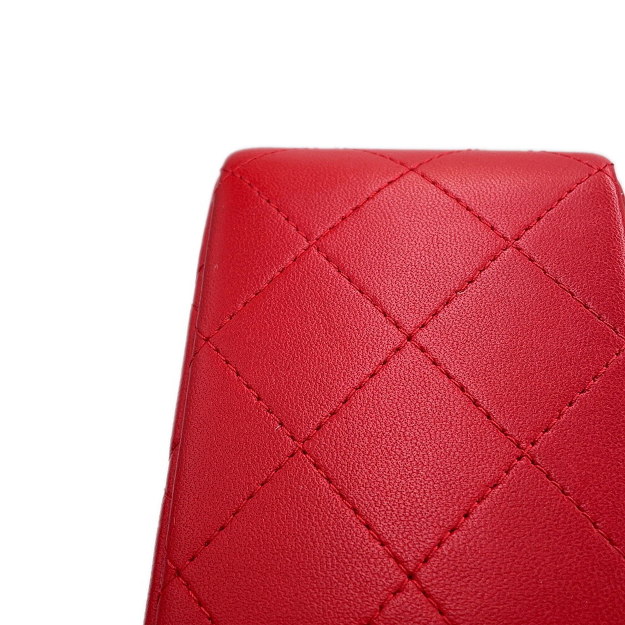 Chanel Matelasse Red Color Leather Handbag Shoulder Bag (Pre-Owned)