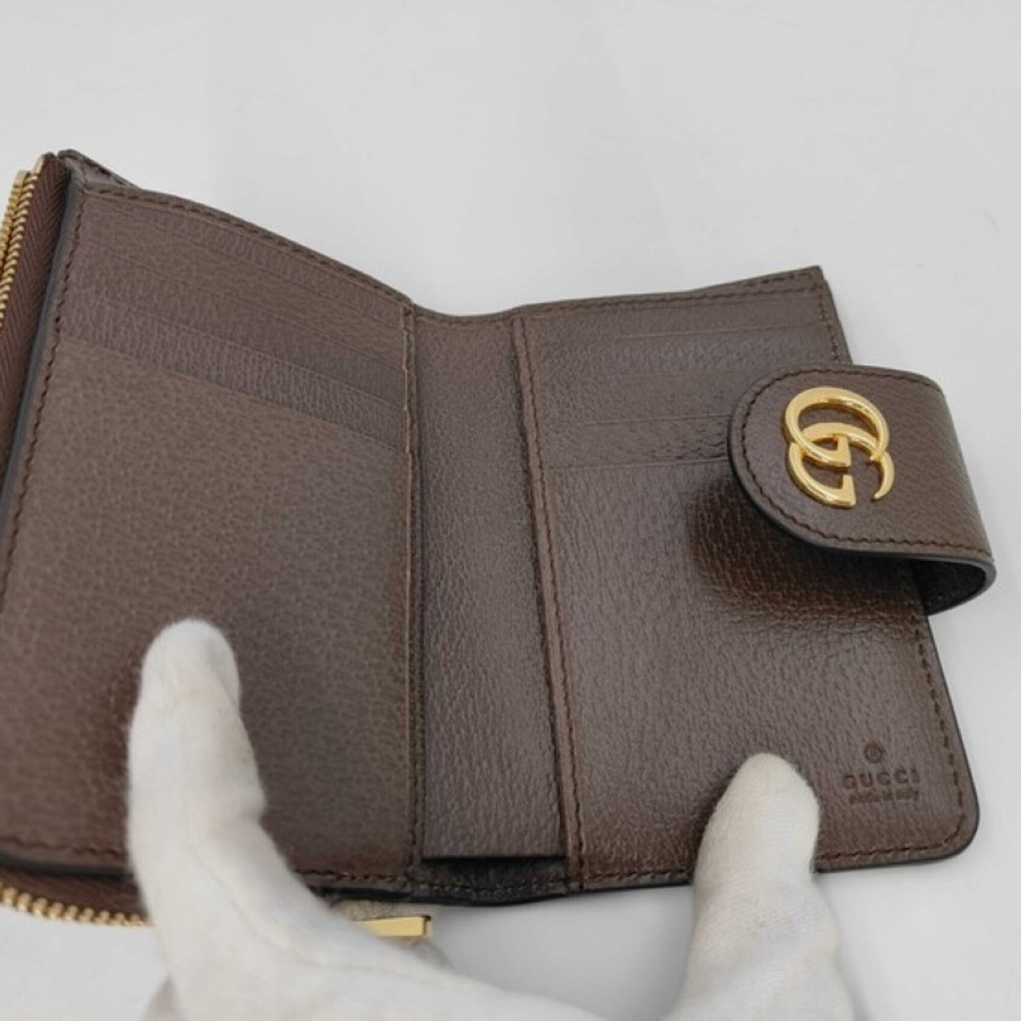Gucci Beige Brown Gg Supreme Leather Wallet (Bi-Fold) (Pre-Owned)
