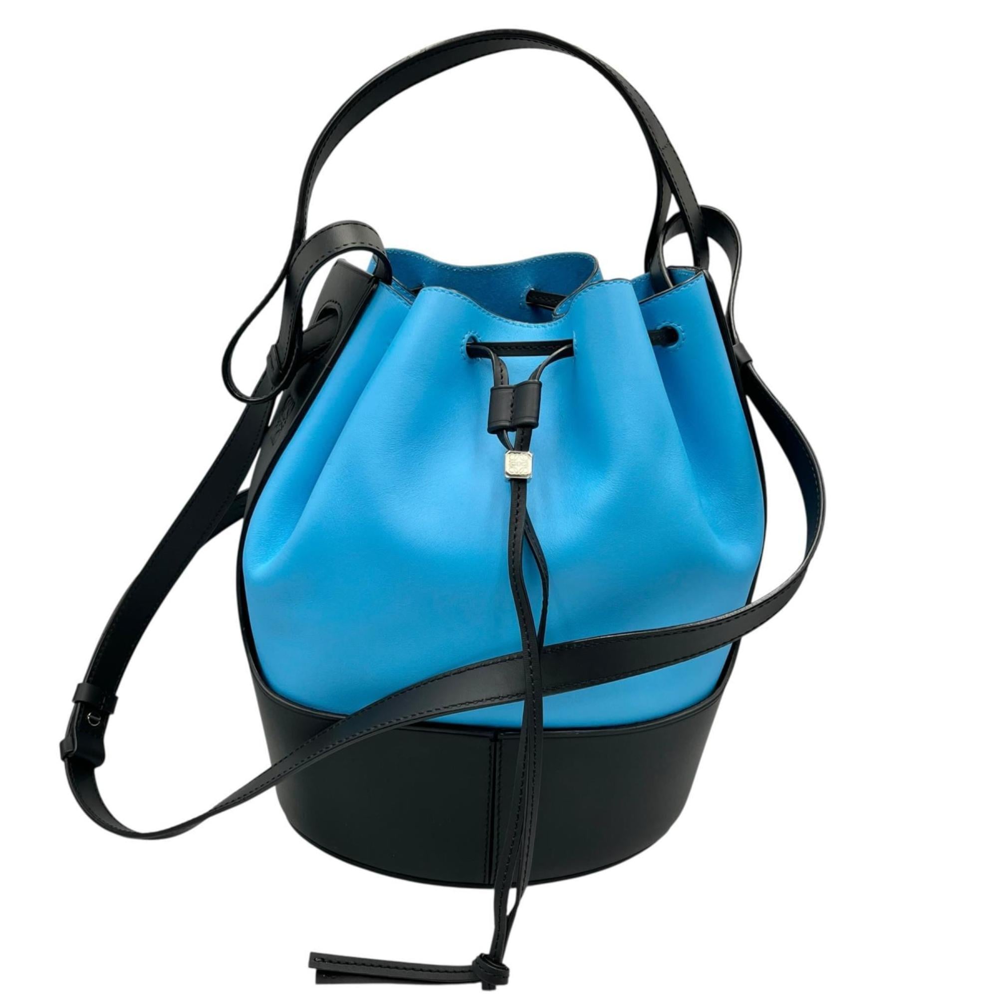 Loewe Black Light Blue Leather Shoulder Bag (Pre-Owned)
