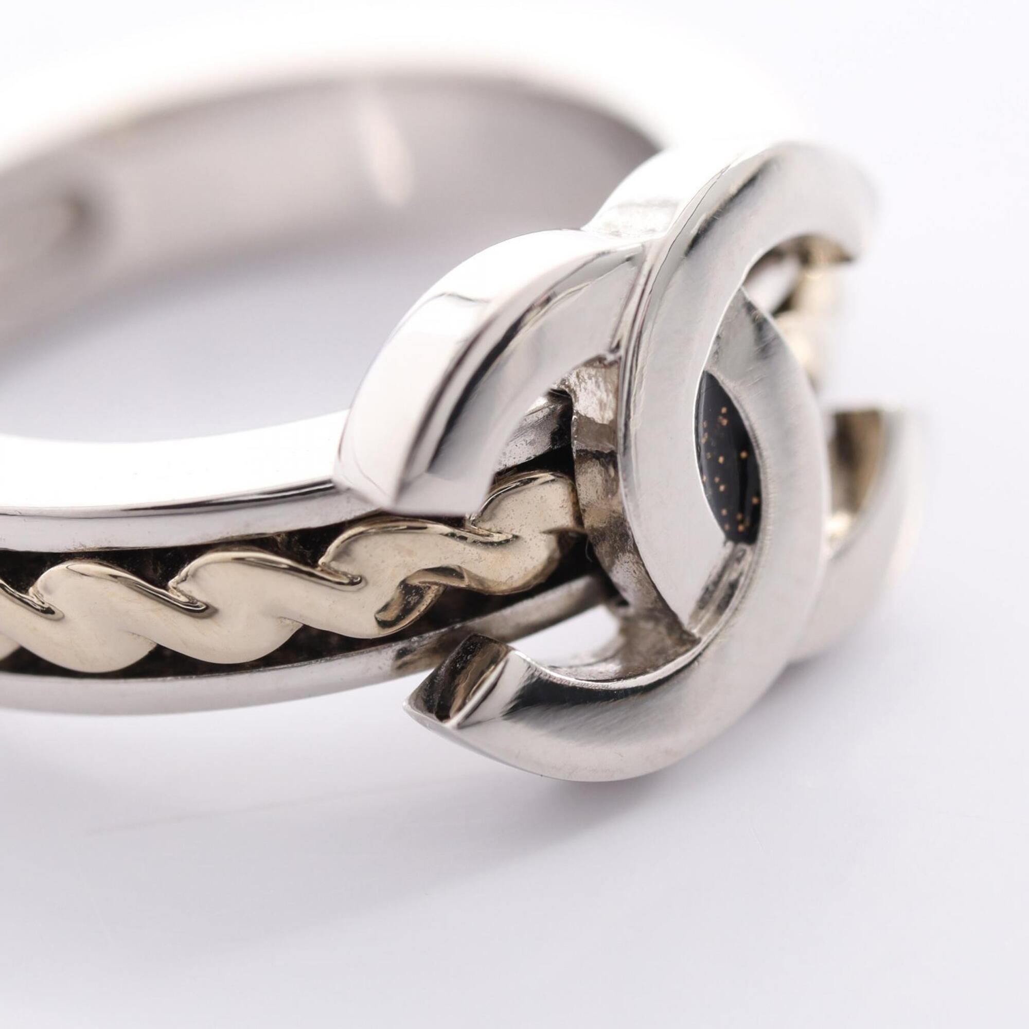 Chanel Gold Silver Stainless Steel Band Ring (Pre-Owned)