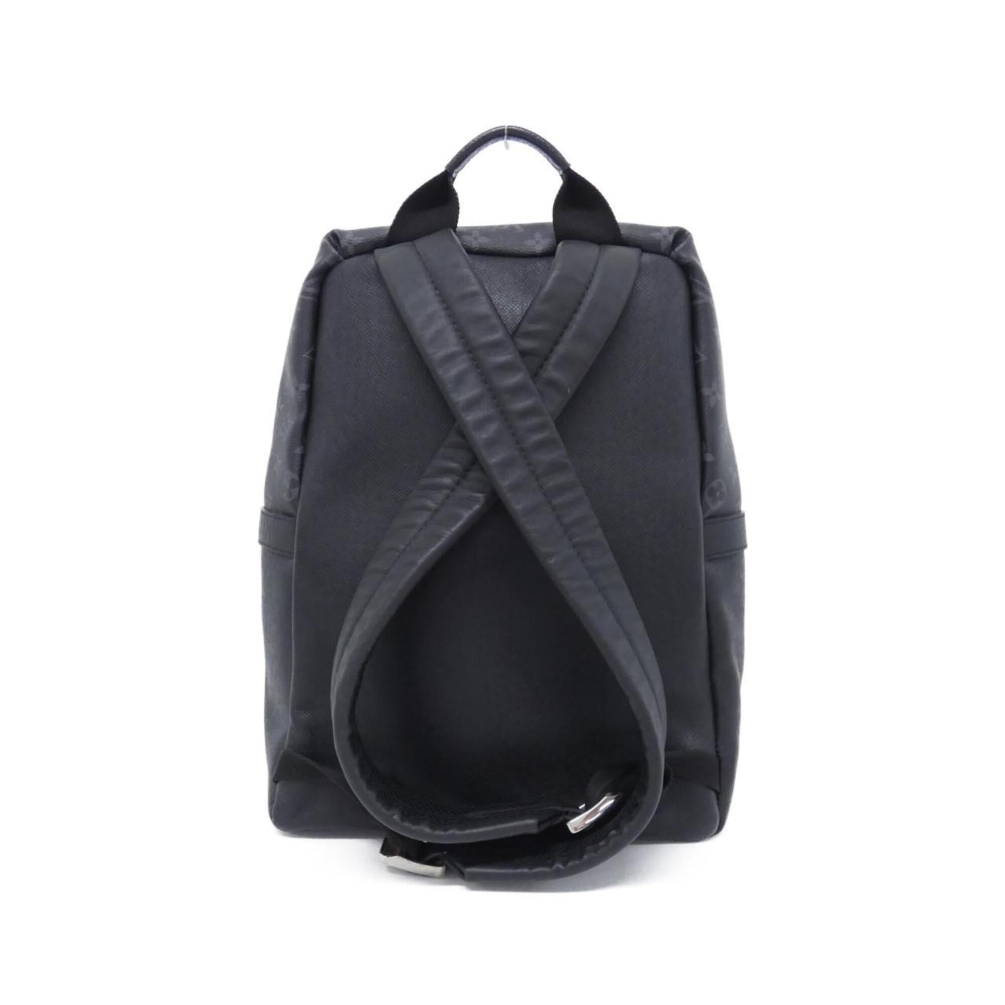 Louis Vuitton Black Coated Canvas Leather Backpack (Pre-Owned)