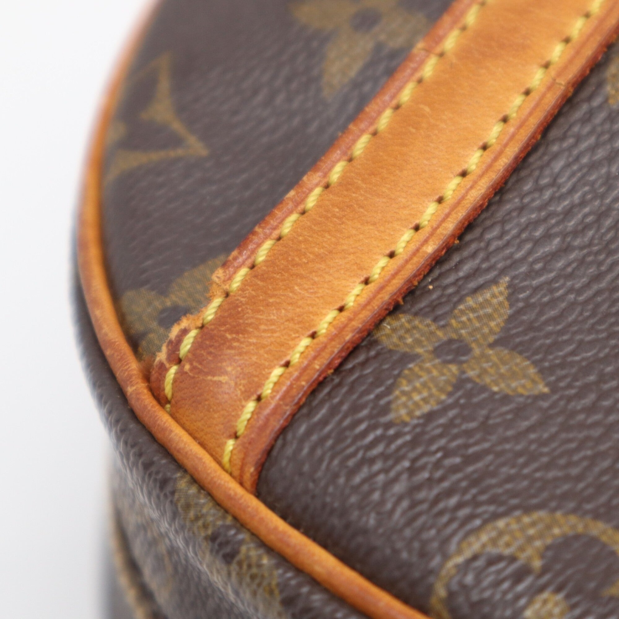 Louis Vuitton Beige Brown Monogram Coated Canvas Leather Shoulder Bag (Pre-Owned)