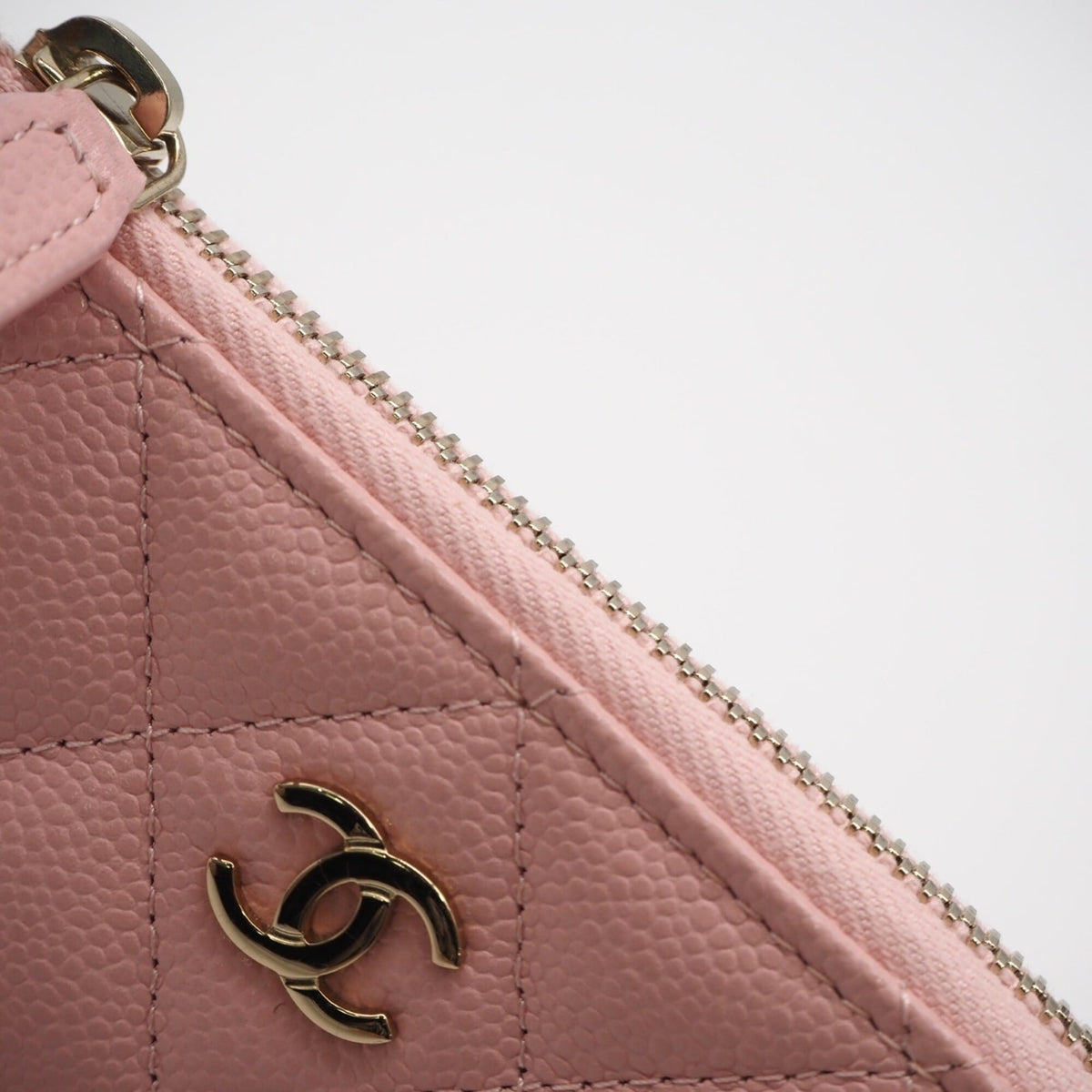 Chanel Matelasse Pink Grained Calfskin Coin Purse/Coin Case (Pre-Owned)