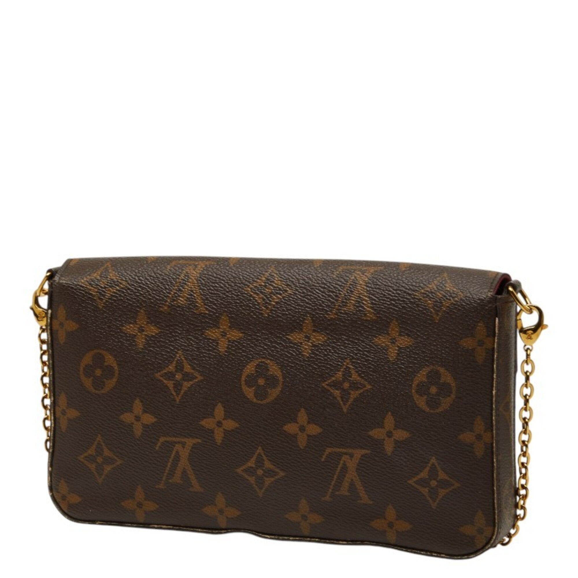 Louis Vuitton Brown Fuchsia Monogram Monogram Pochette Shoulder Bag (Pre-Owned)