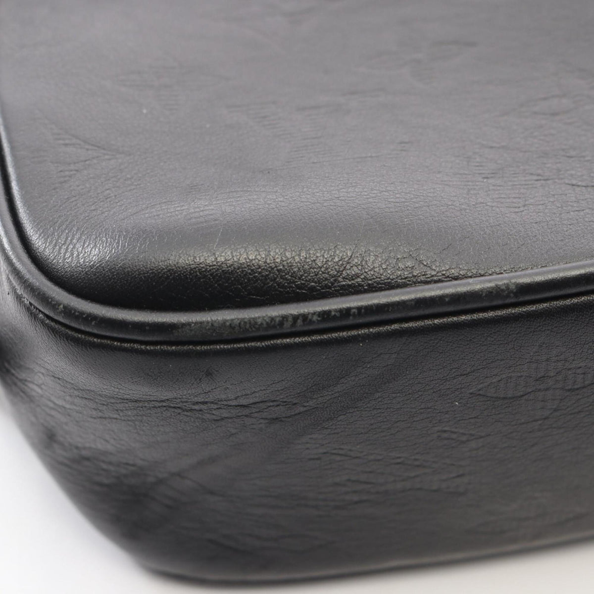 Louis Vuitton Black Noir Monogram Shadow Clutch Bag (Pre-Owned)