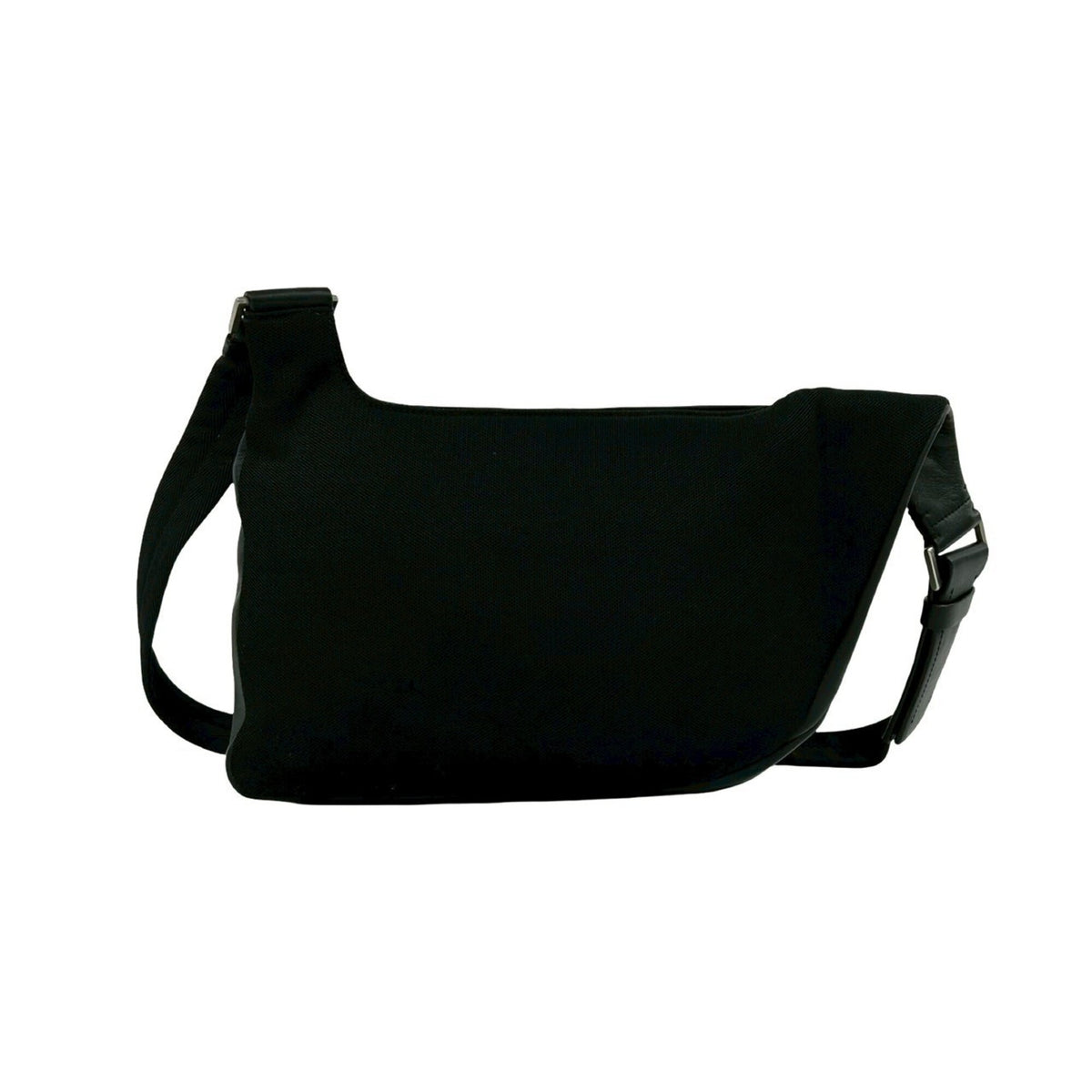 Prada Black Leather Nylon Pochette Shoulder Bag Sling Bag (Pre-Owned)