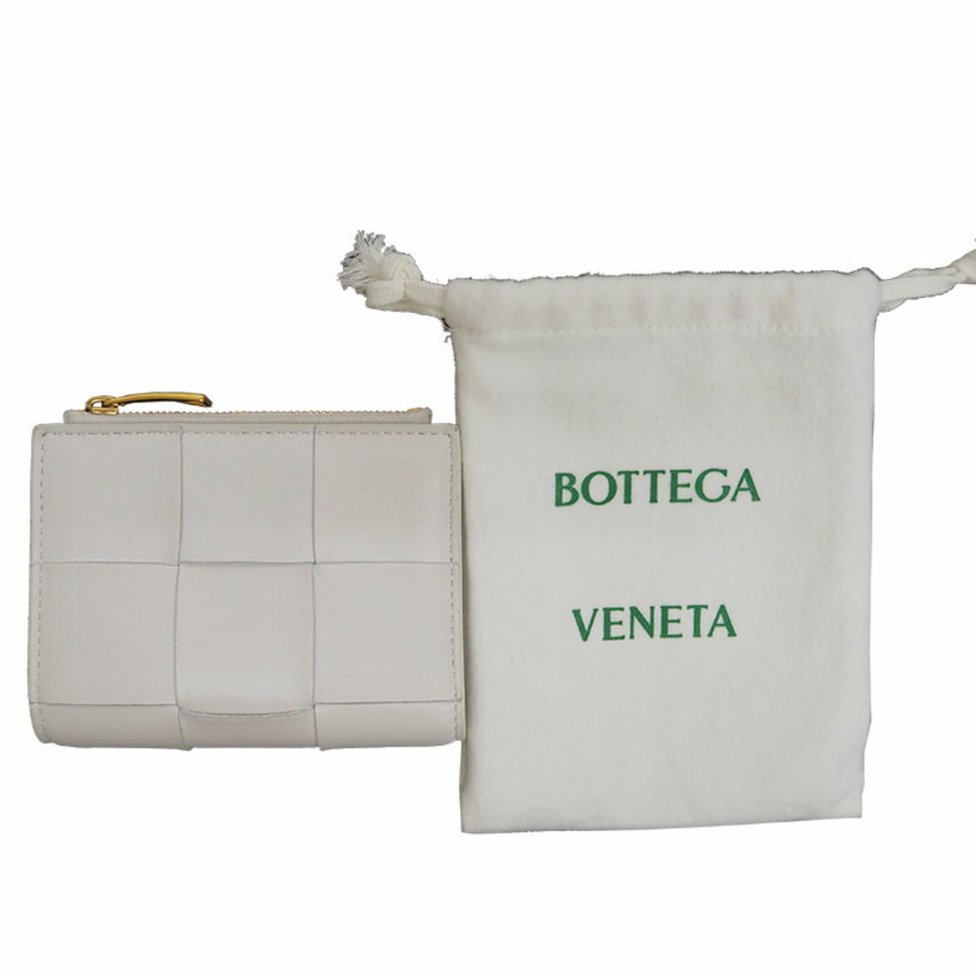 Bottega Veneta White Leather Wallet (Bi-Fold) (Pre-Owned)