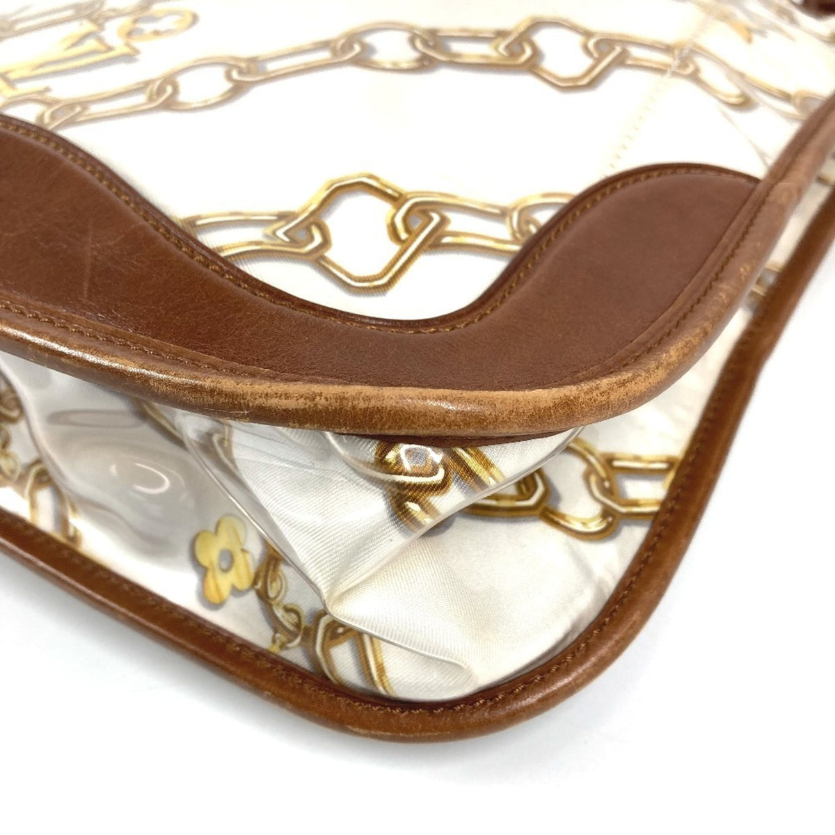 Louis Vuitton Brown White Vinyl Leather Shoulder Bag (Pre-Owned)
