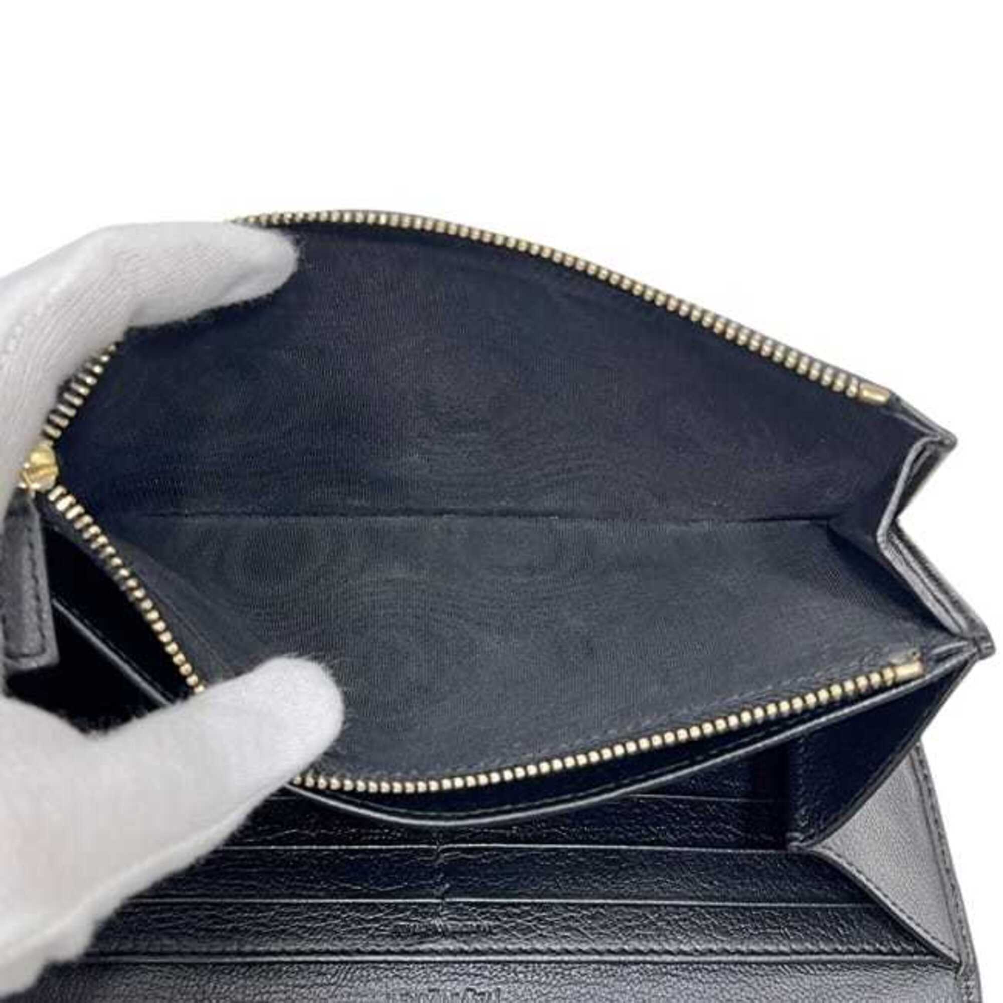 Yves Saint Laurent Black Leather Long Wallet (Bi-Fold) (Pre-Owned)