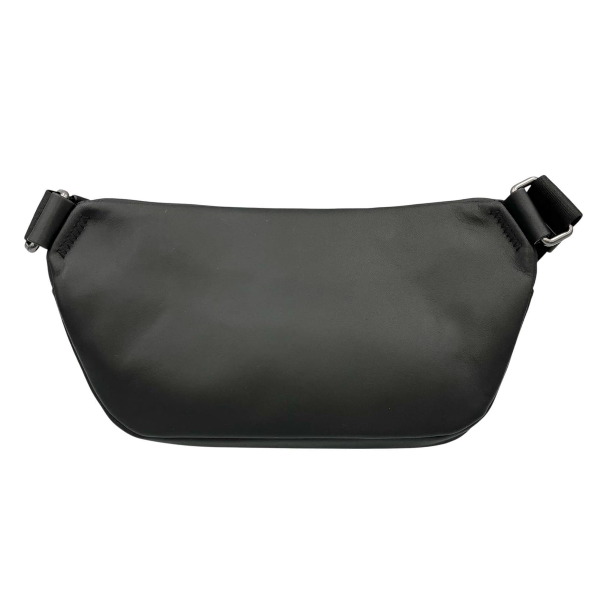 Coach Black Signature Line Leather Pouch Sling Bag (Pre-Owned)