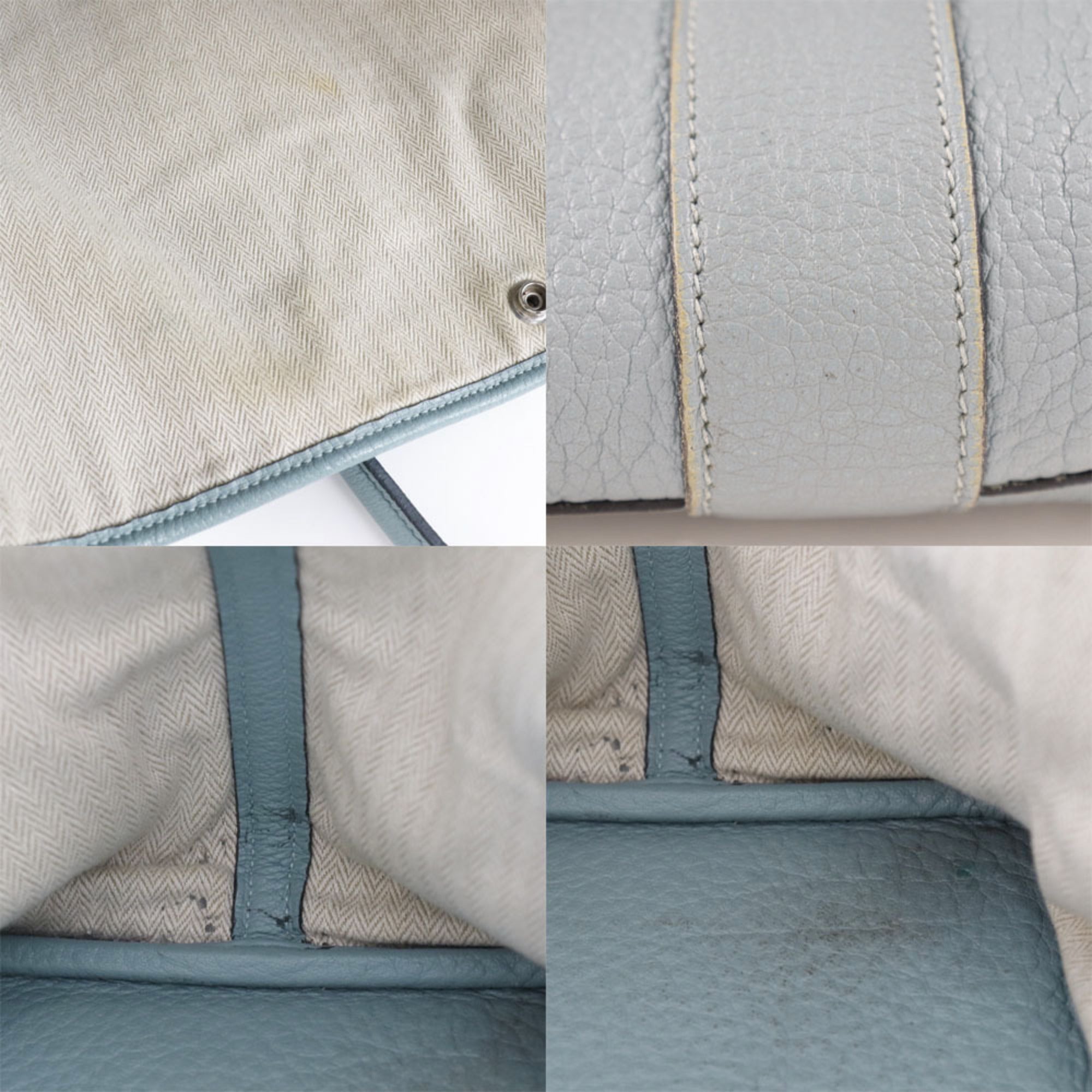 Hermes Garden Blue Lin Light Blue Negonda Leather Tote Bag (Pre-Owned)