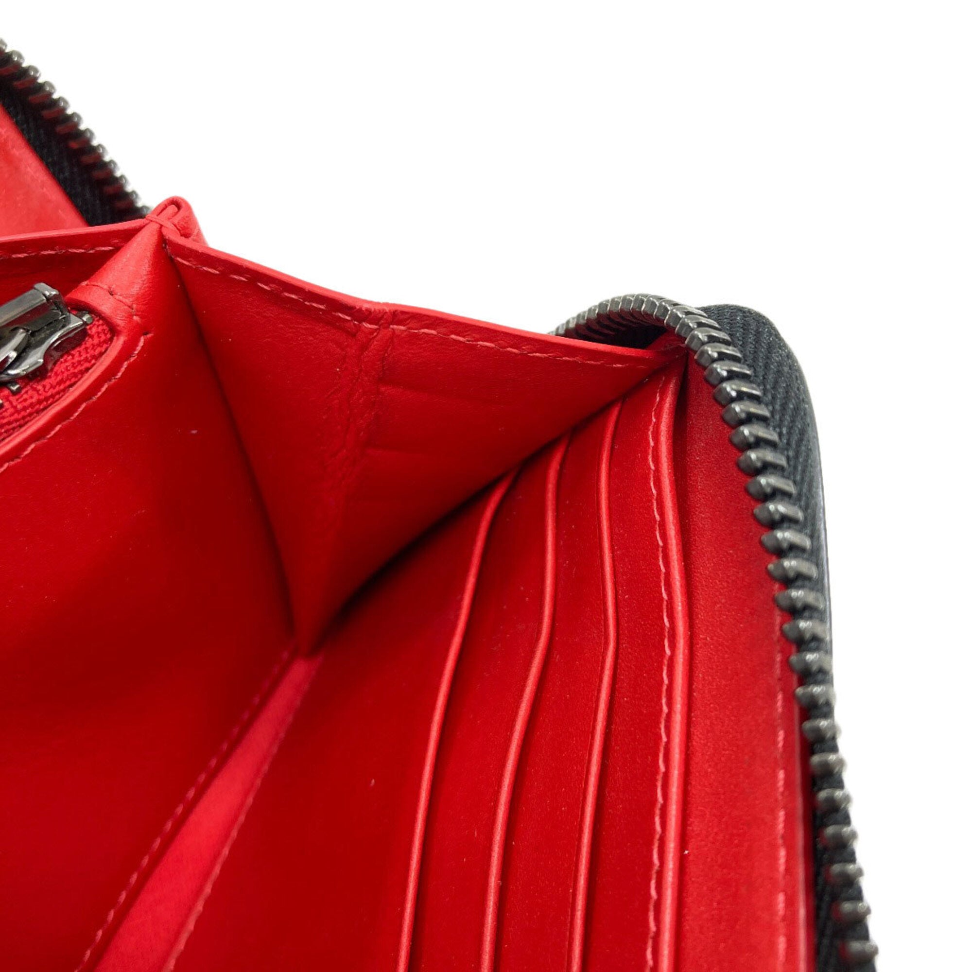 Christian Louboutin Black Leather Long Wallet (Bi-Fold) (Pre-Owned)