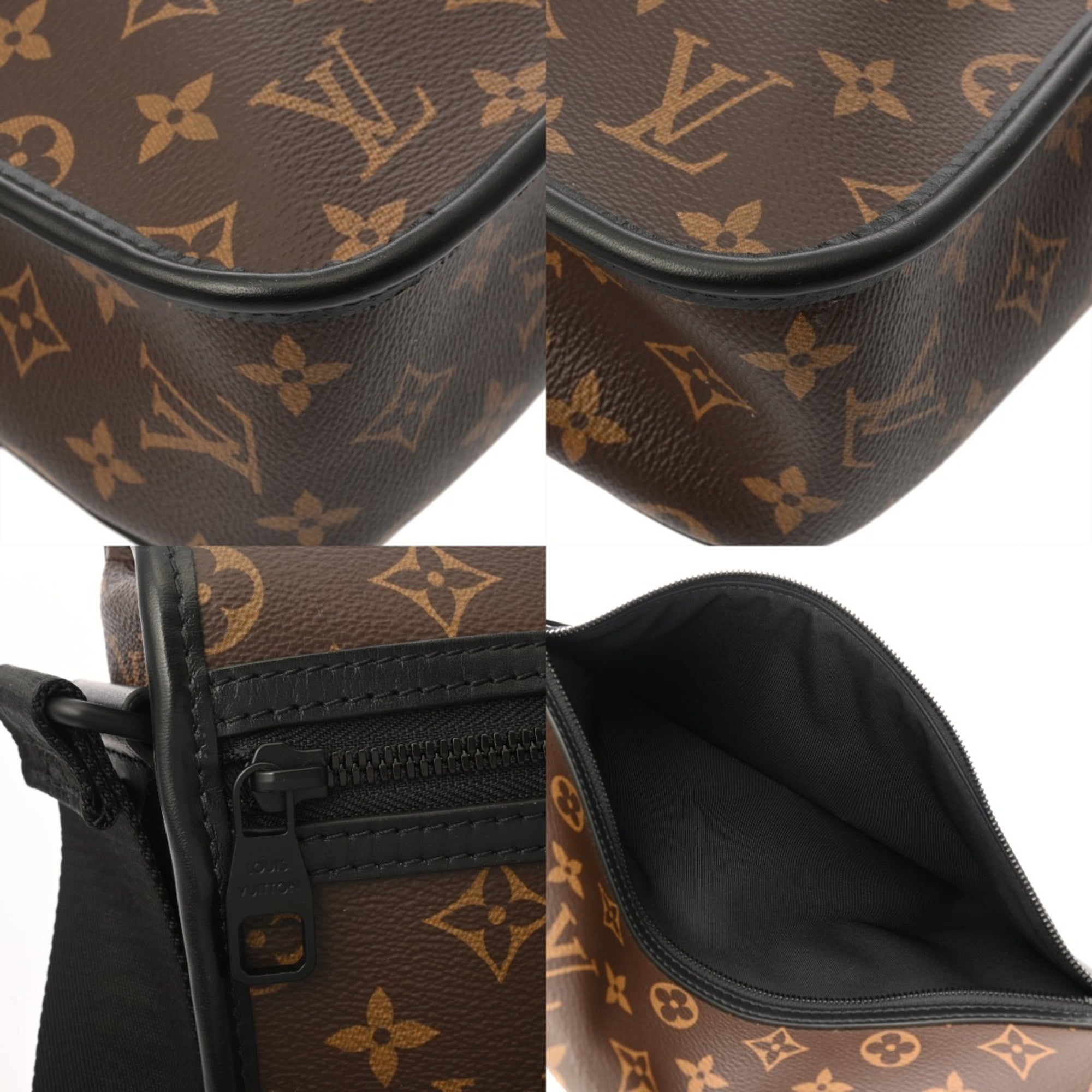 Louis Vuitton Black Brown Monogram Leather Shoulder Bag (Pre-Owned)