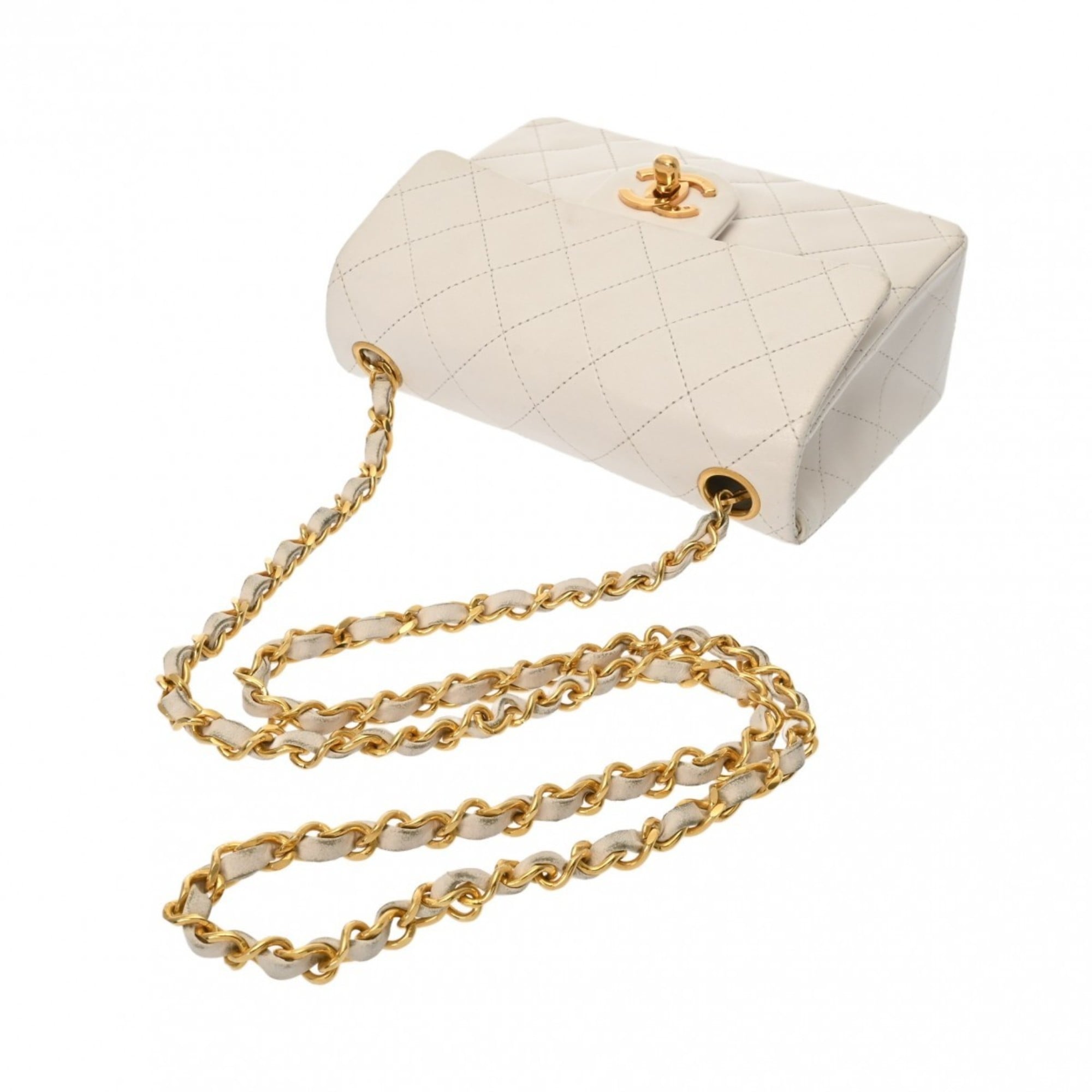 Chanel White Leather Shoulder Bag (Pre-Owned)