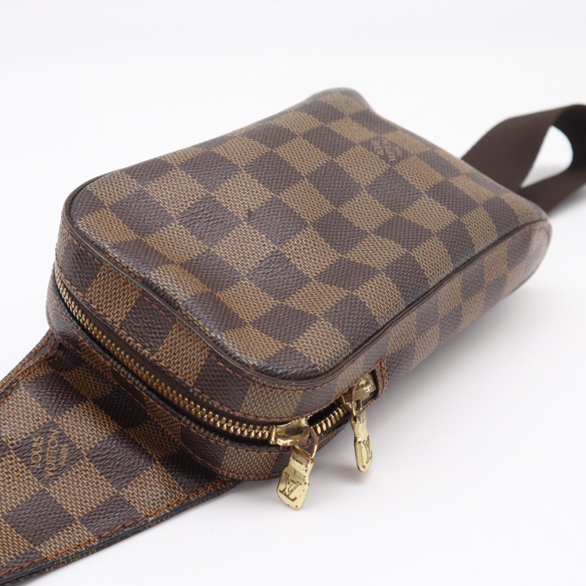Louis Vuitton Beige Brown Damier Canvas Galle Coated Canvas Leather Shoulder Bag (Pre-Owned)