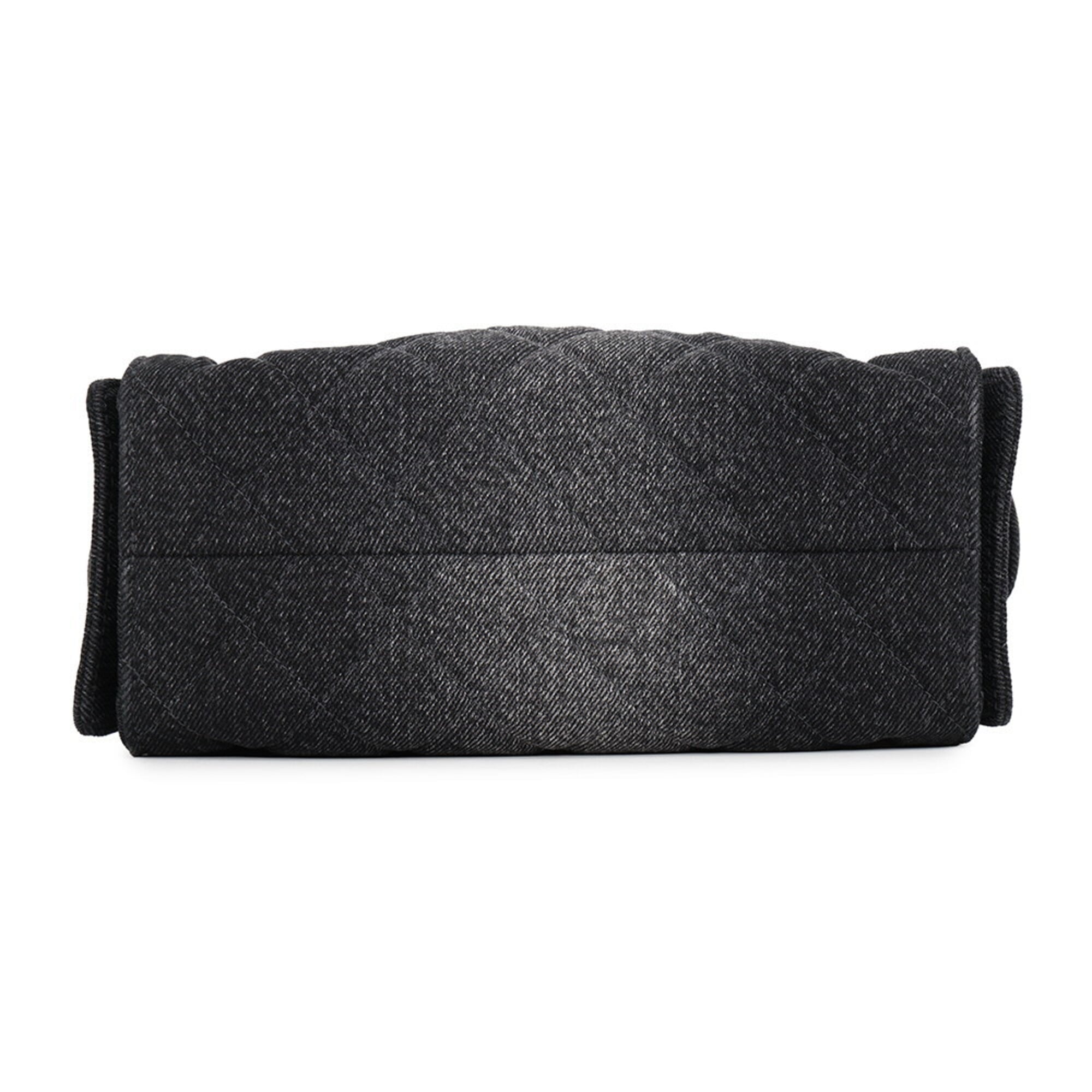 Chanel Black Denim Handbag Shoulder Bag (Pre-Owned)