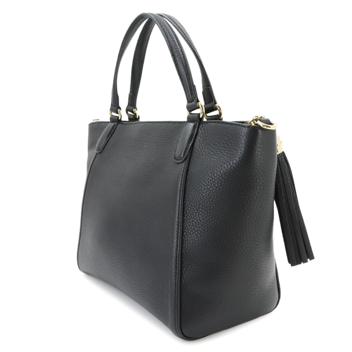 Gucci Soho Black Leather Handbag Shoulder Bag Tote Bag (Pre-Owned)