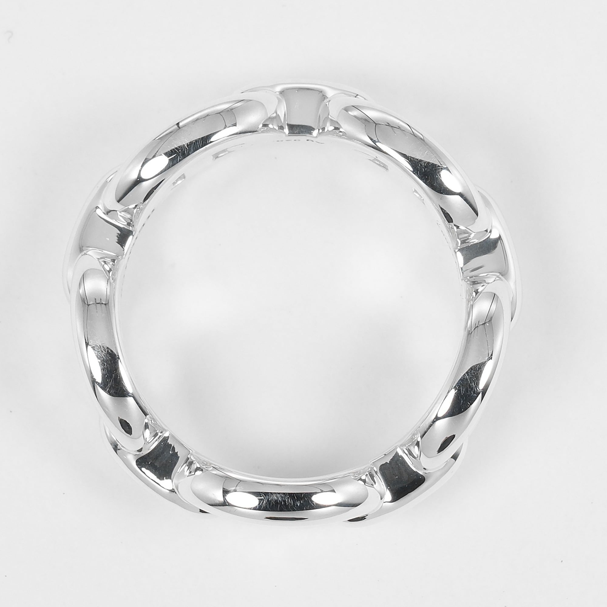 Hermes Silver 925 Band Ring (Pre-Owned)