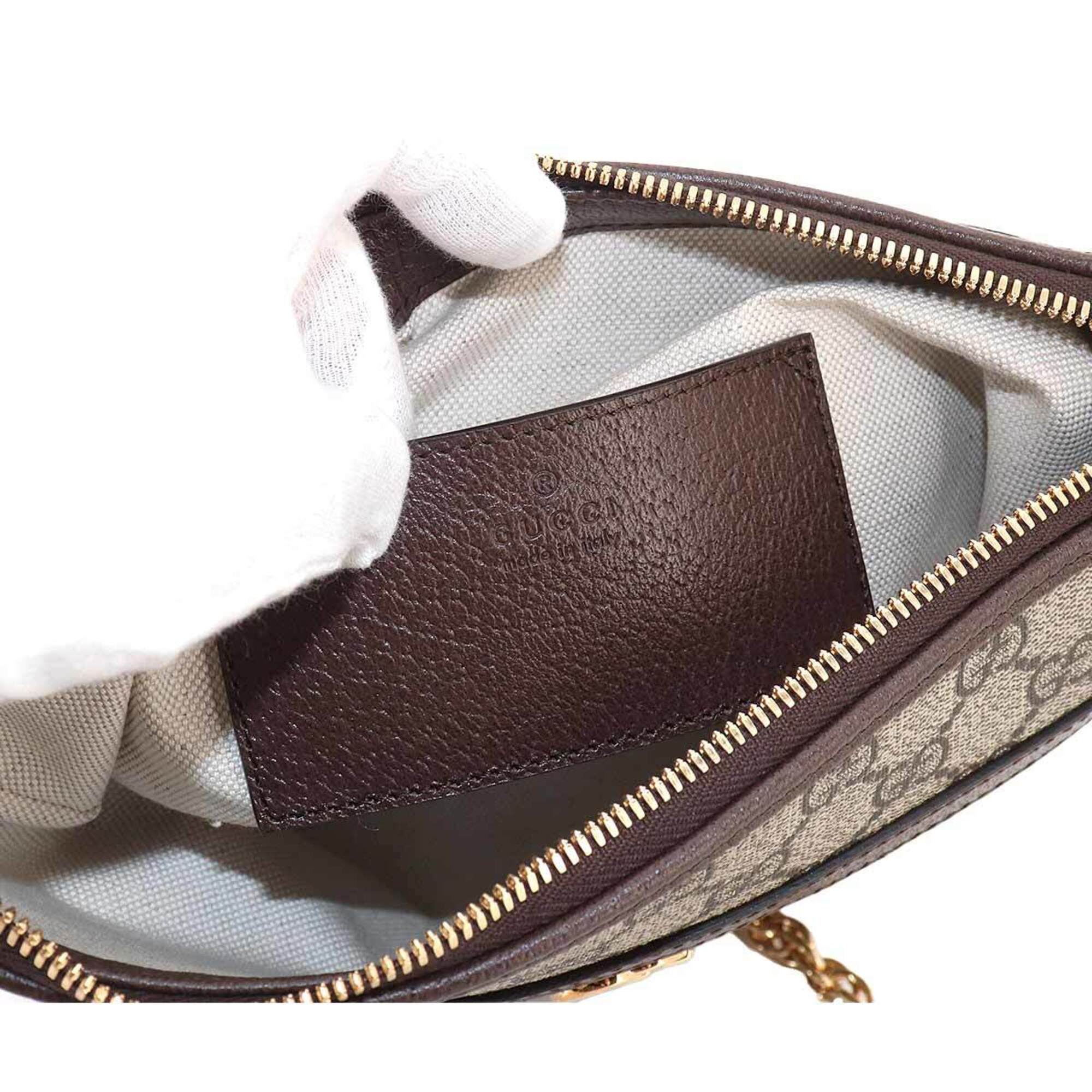 Gucci Beige Brown Gg Supreme Canvas Leather Handbag Shoulder Bag (Pre-Owned)