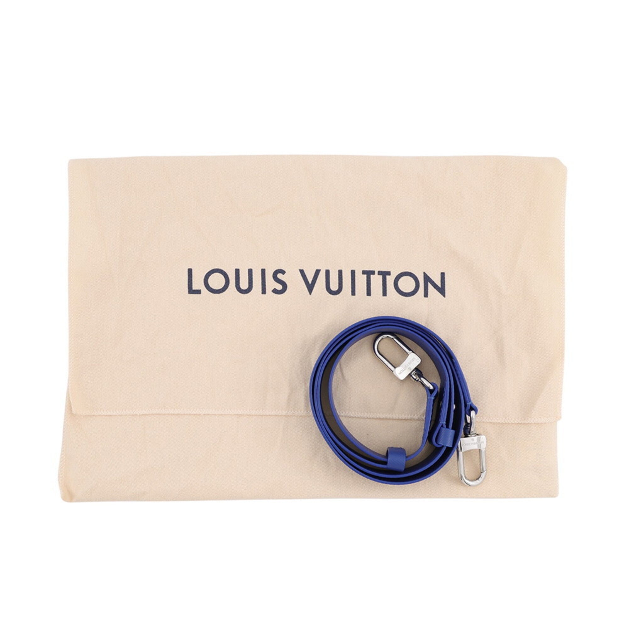 Louis Vuitton Saffron Leather Clutch Bag Handbag Shoulder Bag (Pre-Owned)