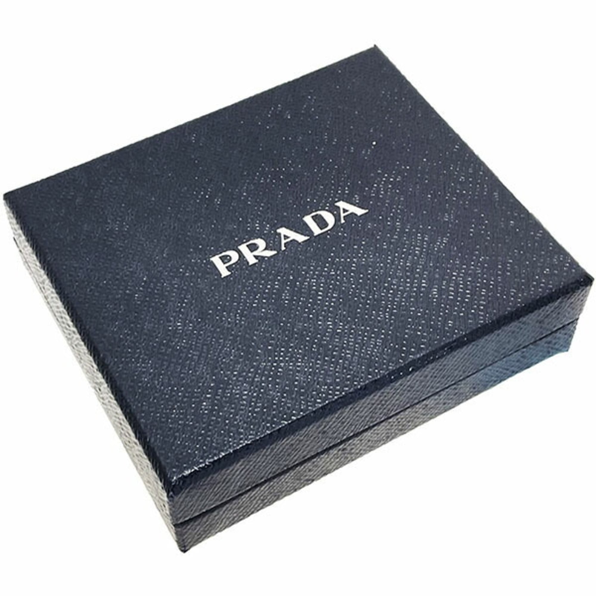 Prada Navy Red Color Leather Wallet (Bi-Fold) (Pre-Owned)