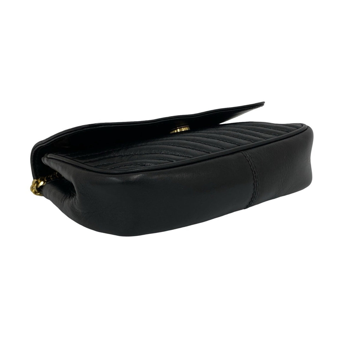 Celine Black Leather Pochette Shoulder Bag (Pre-Owned)
