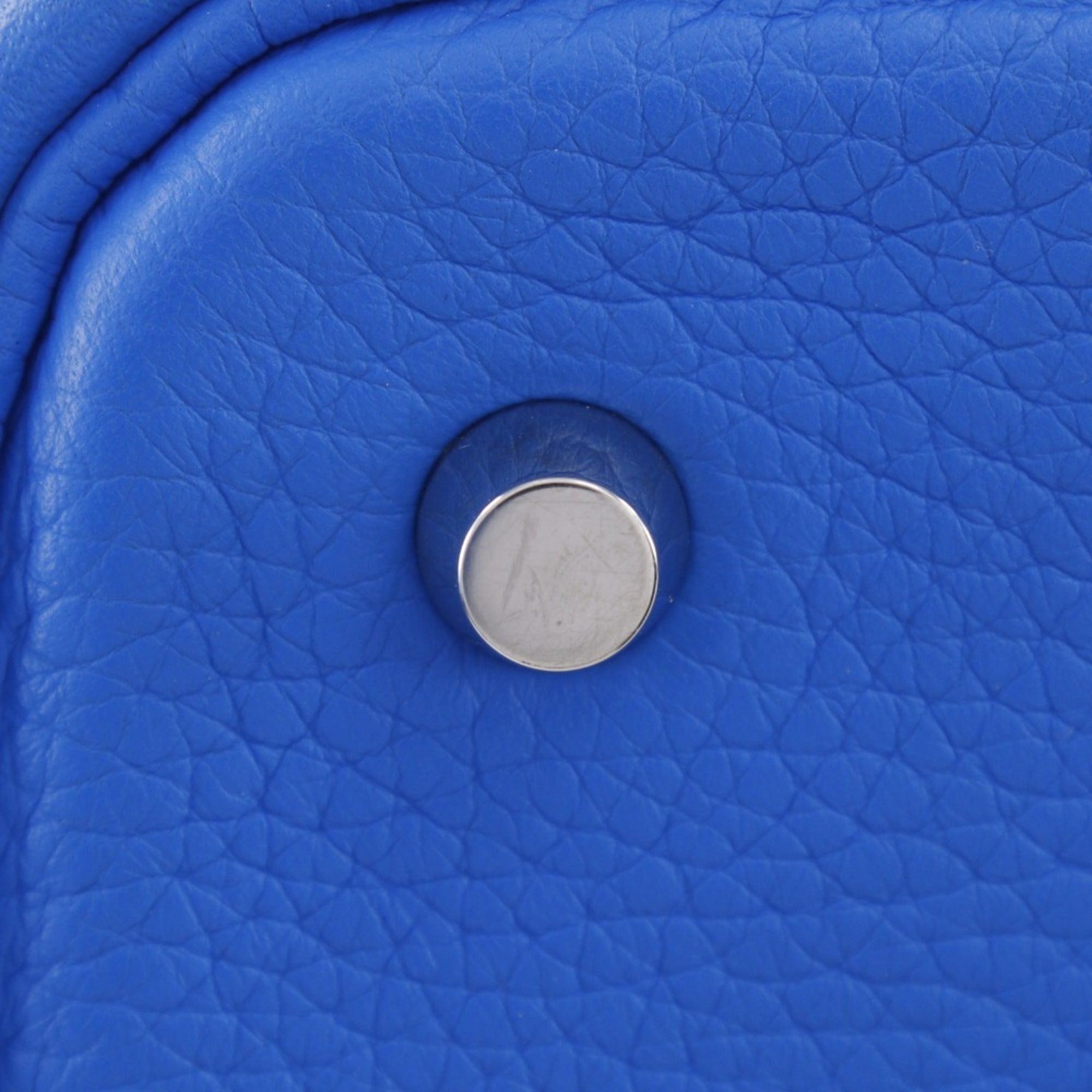 Hermes Picotin Blue Hydra Taurillon Clemence Leather Handbag (Pre-Owned)