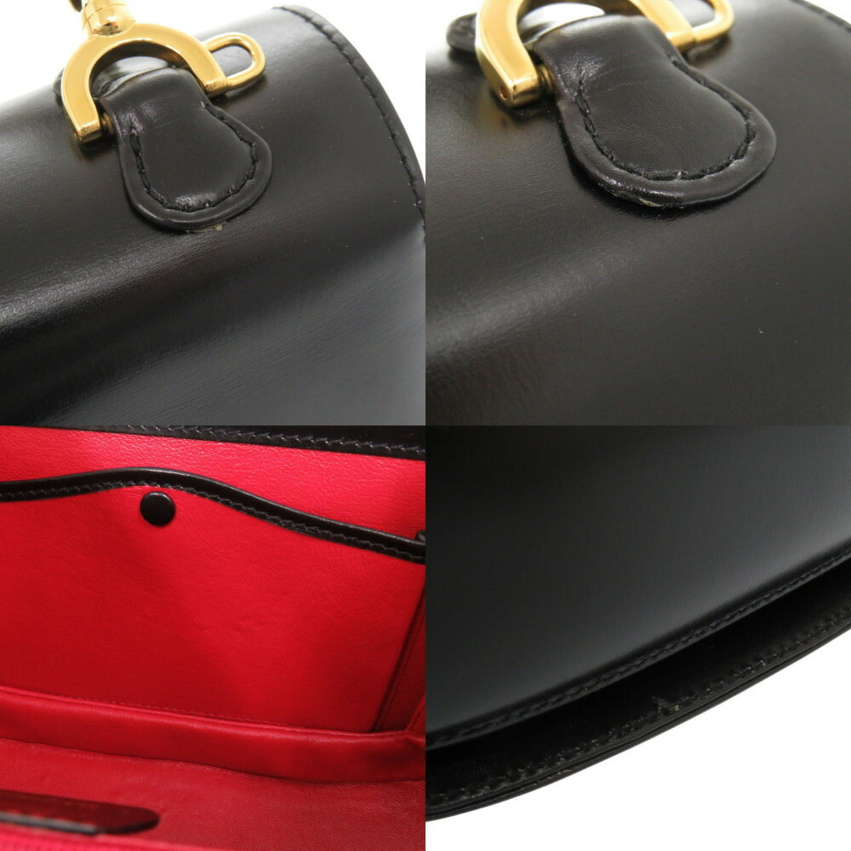 Gucci Black Leather Handbag Shoulder Bag (Pre-Owned)