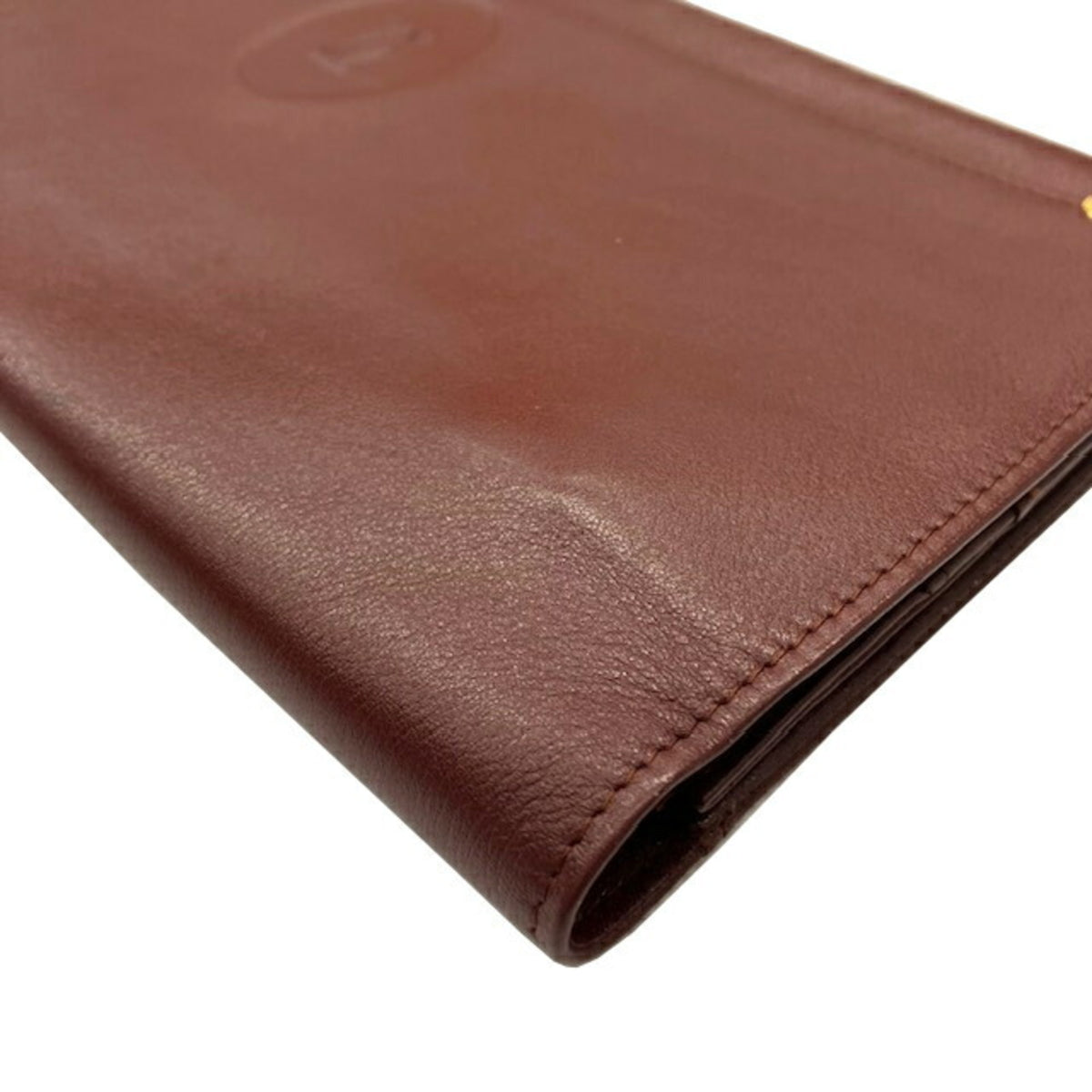 Cartier Bordeaux Leather Clutch Bag (Pre-Owned)