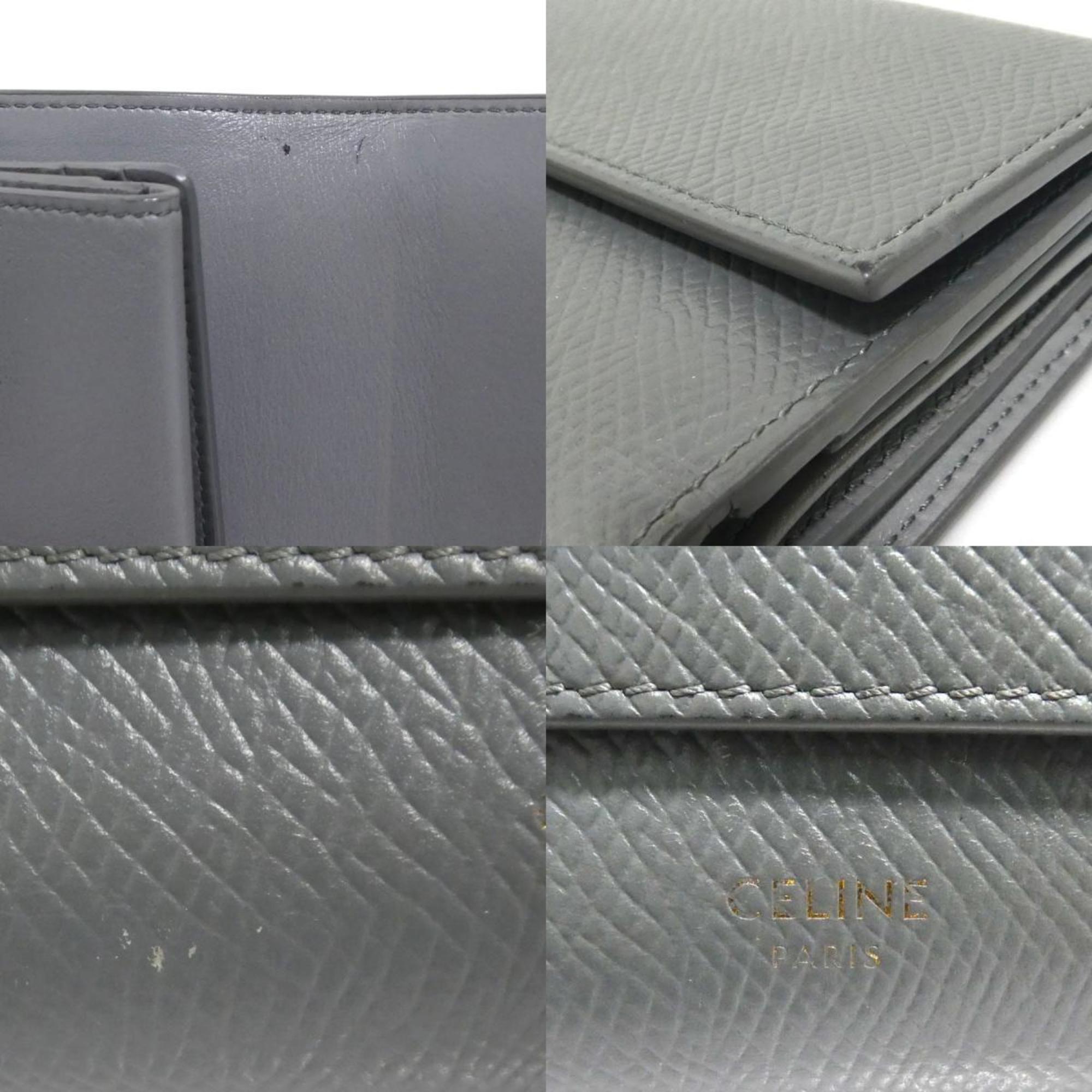 Celine Gray Leather Wallet (Tri-Fold) (Pre-Owned)