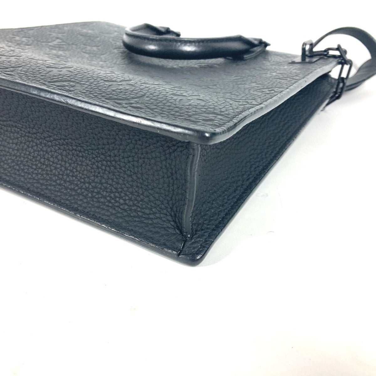 Louis Vuitton Black Leather Shoulder Bag Tote Bag (Pre-Owned)