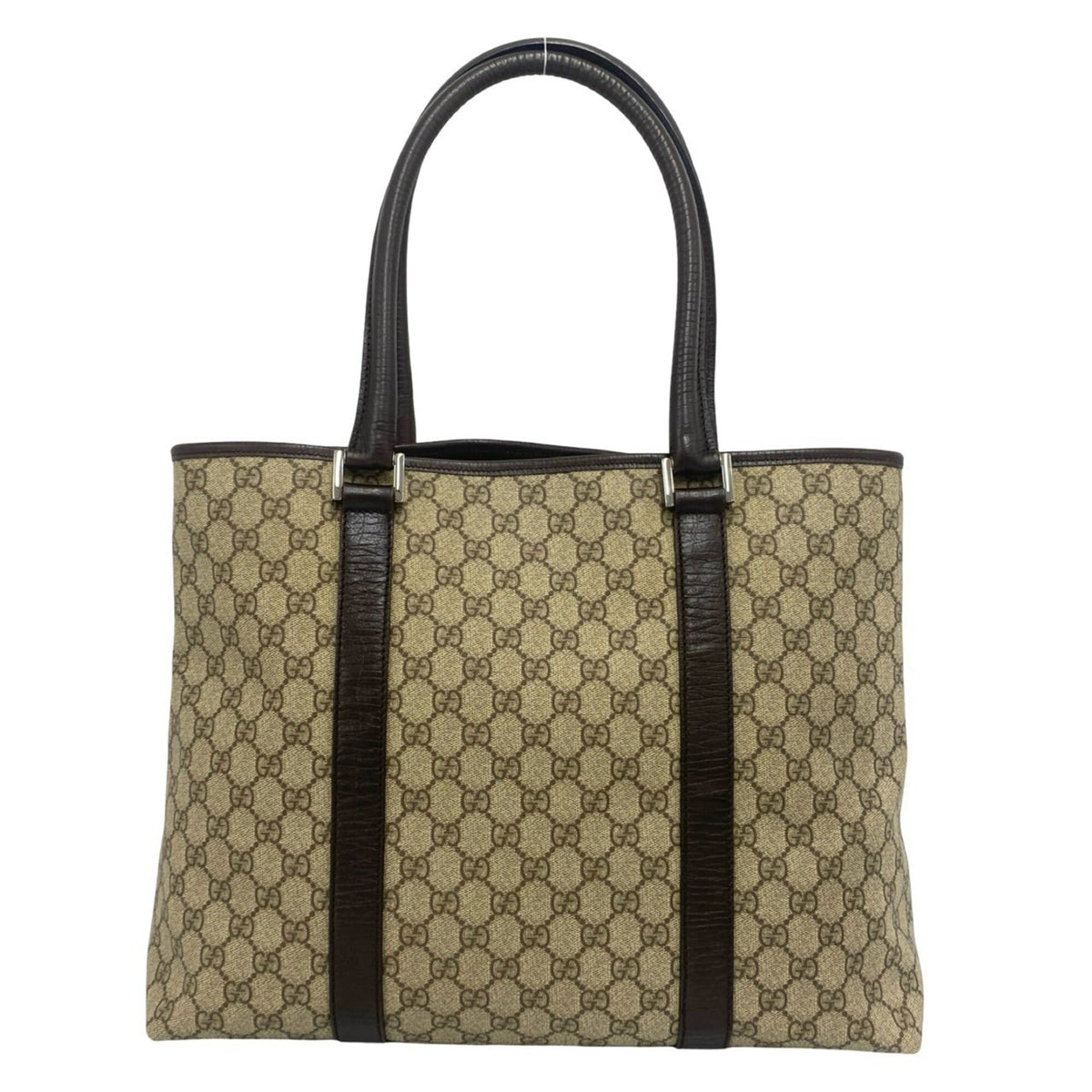 Gucci Brown Leather Elastane Shoulder Bag Tote Bag (Pre-Owned)