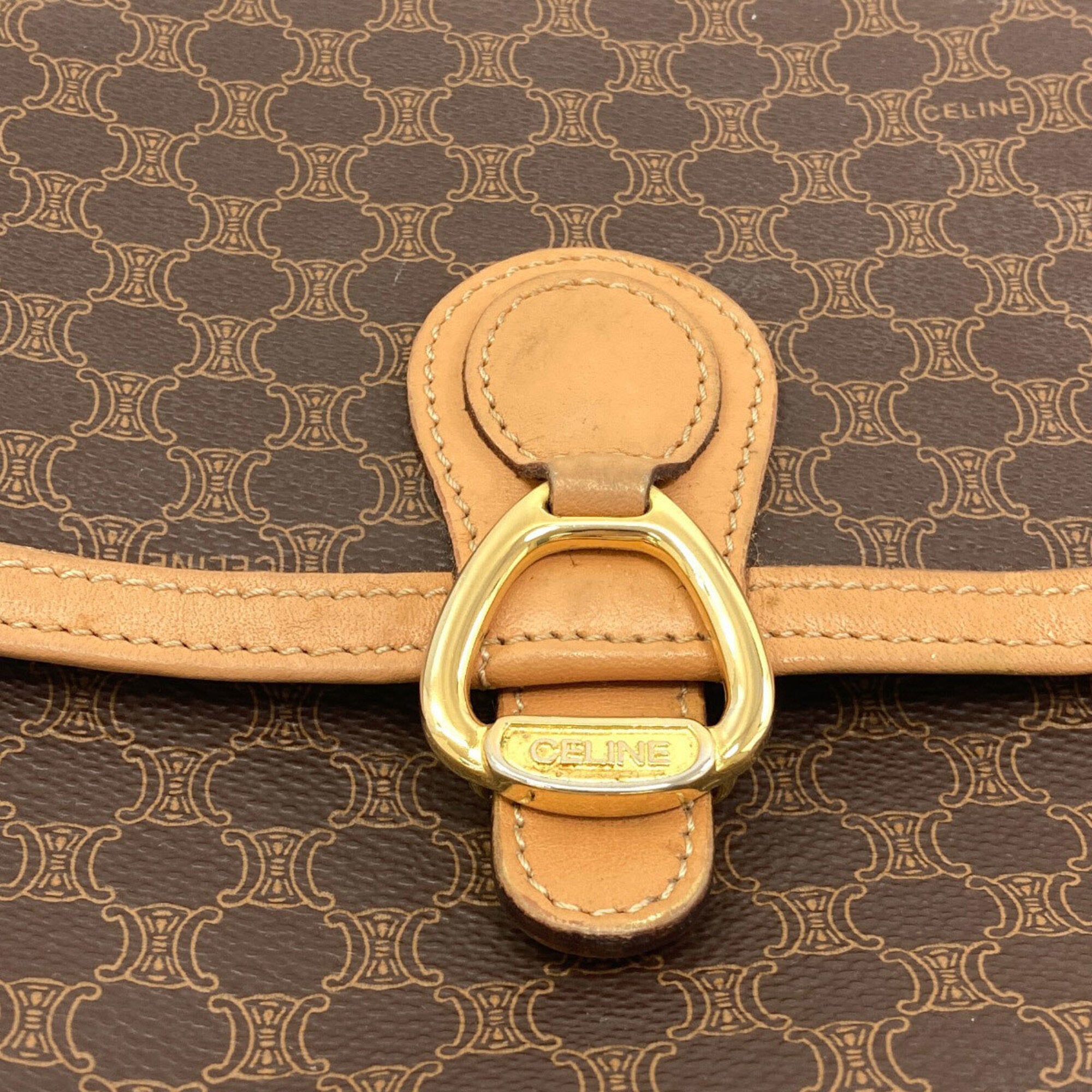 Celine Macadam Brown Pvc Shoulder Bag (Pre-Owned)