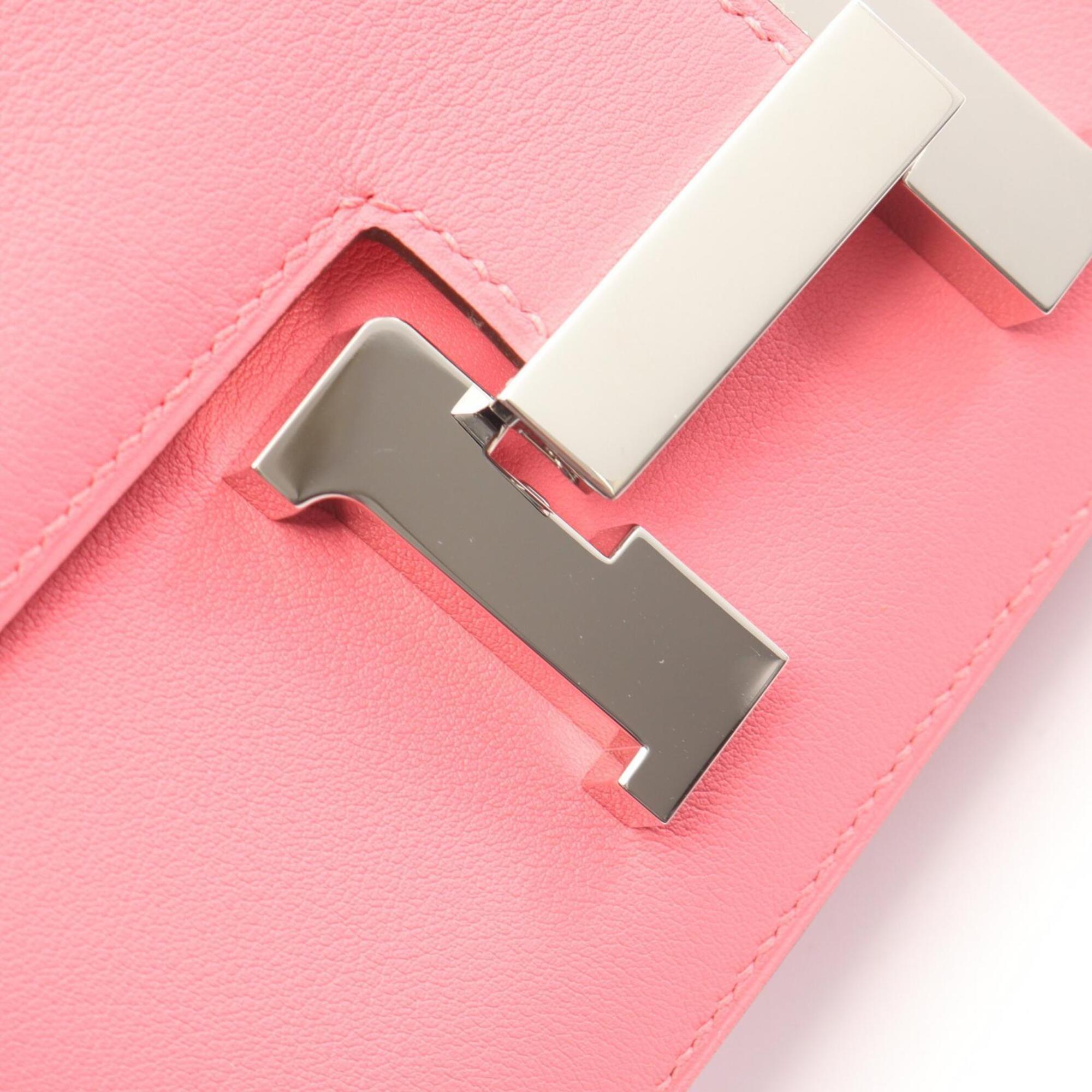 Hermes Pink Rose Azalee Swift Leather Leather Handbag Shoulder Bag (Pre-Owned)