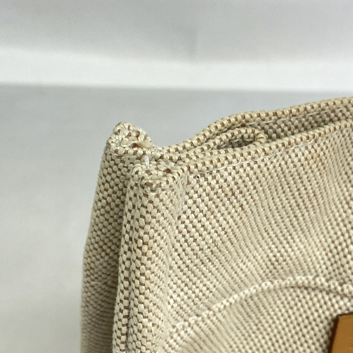 Hermes Beige Canvas Tote Bag (Pre-Owned)