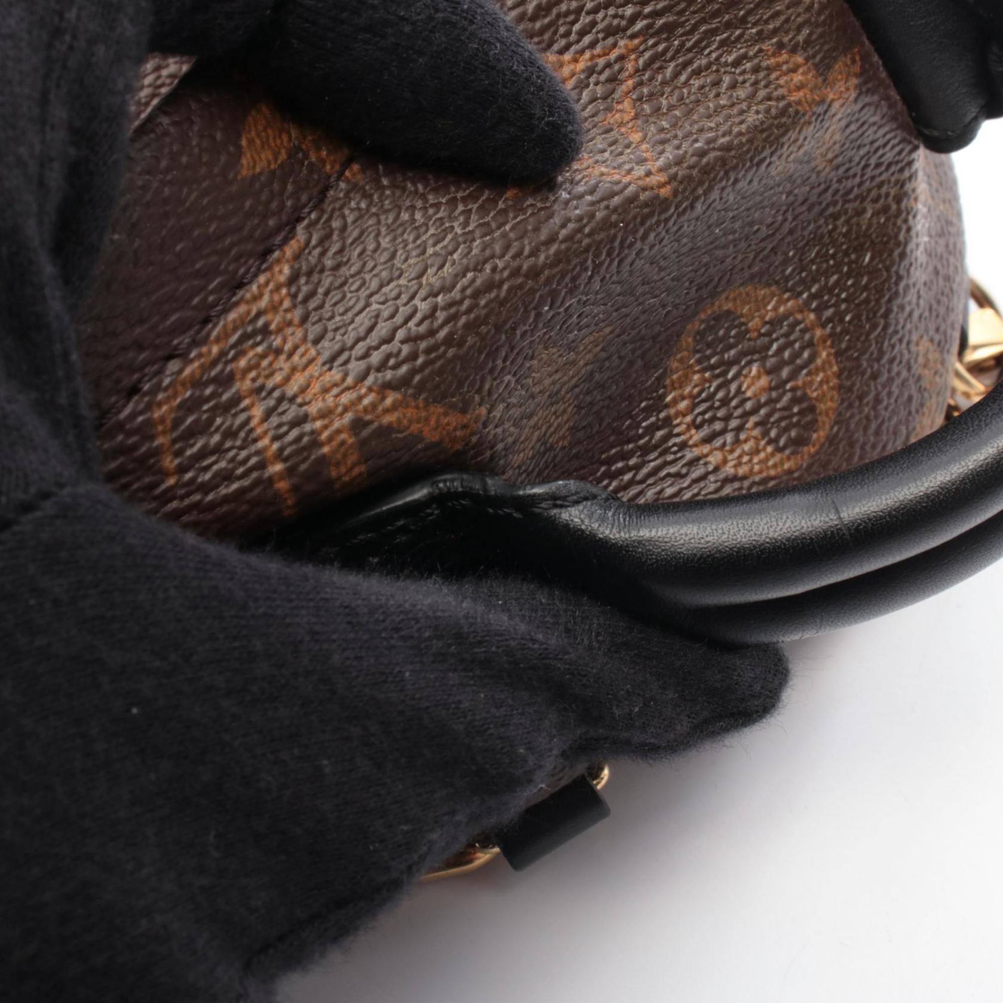 Louis Vuitton Black Brown Coated Canvas Leather Backpack Handbag (Pre-Owned)