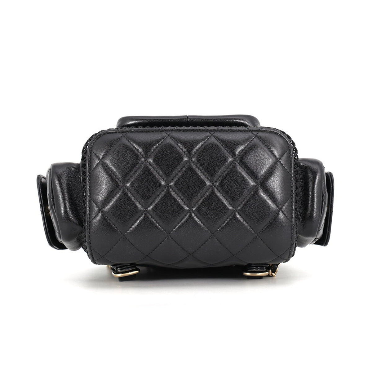 Chanel Matelasse Black Mesh Leather Backpack (Pre-Owned)