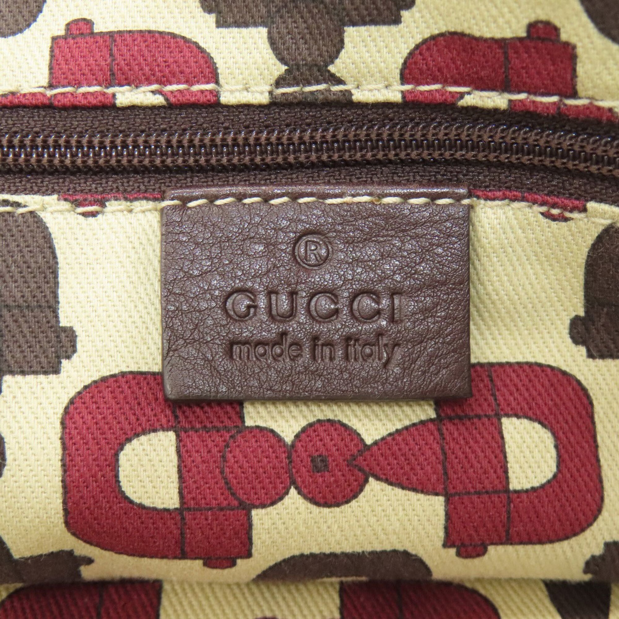 Gucci Dark Brown Leather Tote Bag (Pre-Owned)