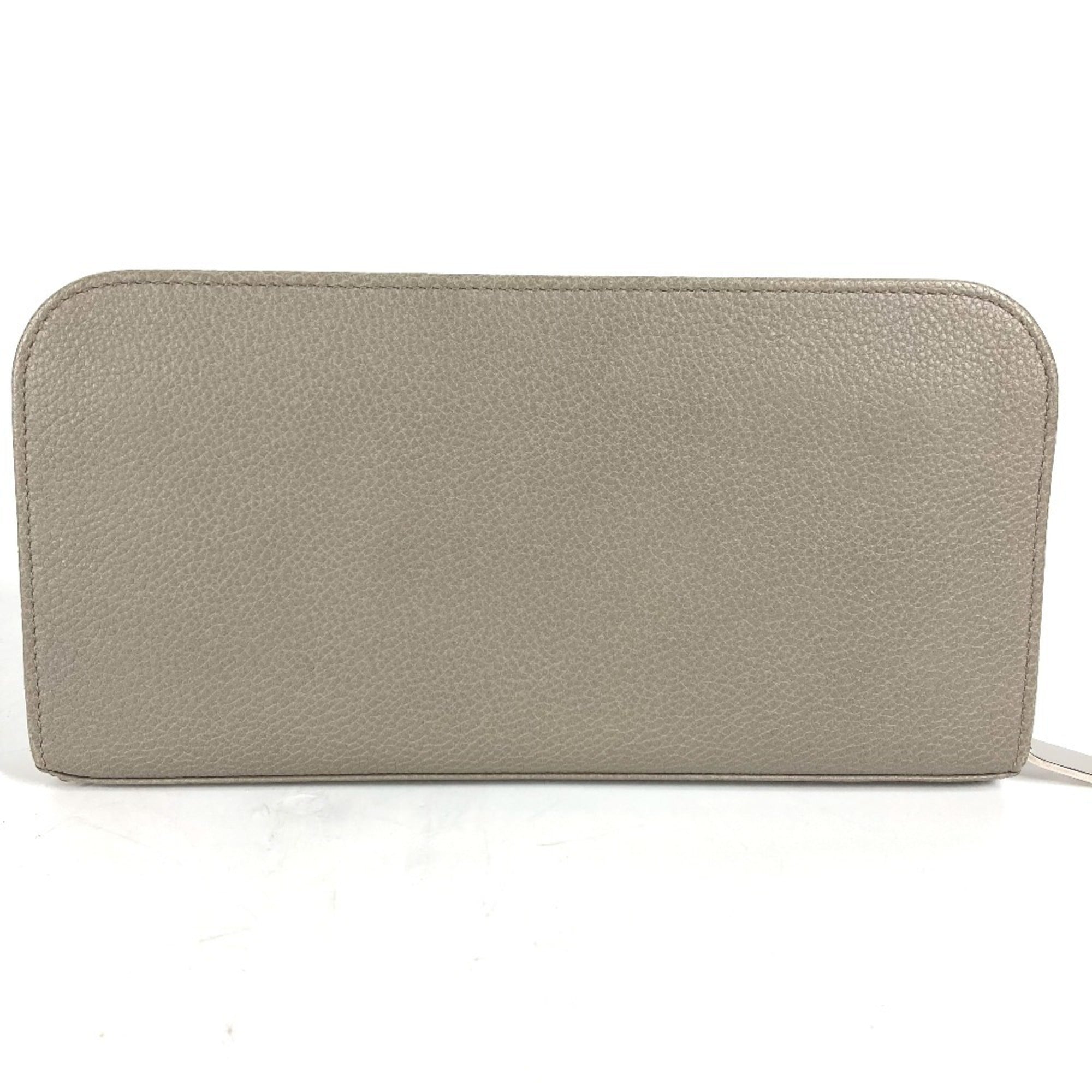 Yves Saint Laurent Gray Leather Long Wallet (Bi-Fold) (Pre-Owned)