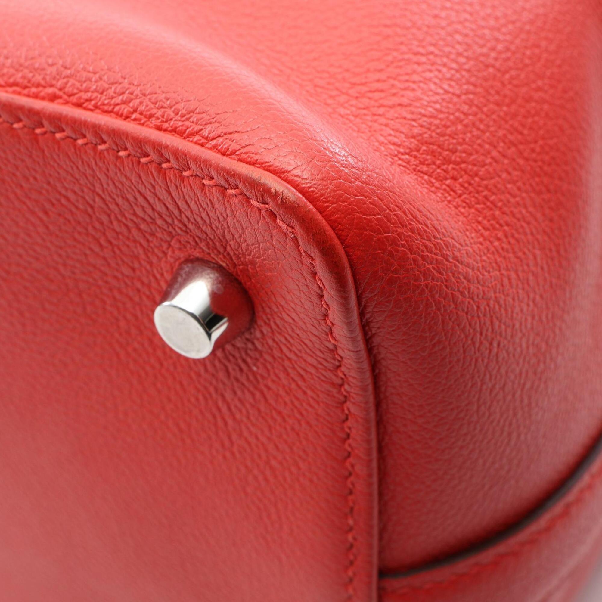 Hermes Red Color Evercalf Leather Handbag (Pre-Owned)