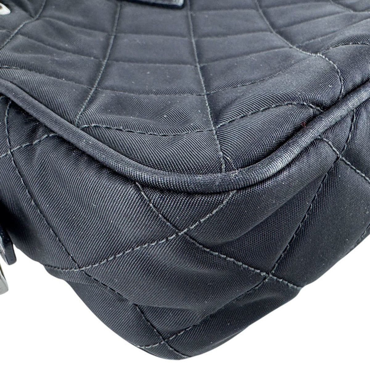 Prada Black Nylon Leather Handbag (Pre-Owned)